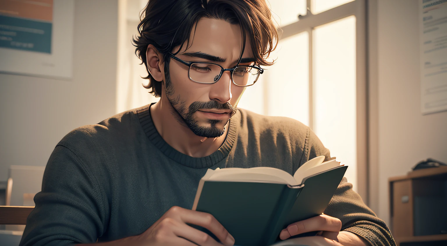 A man learning the English language.