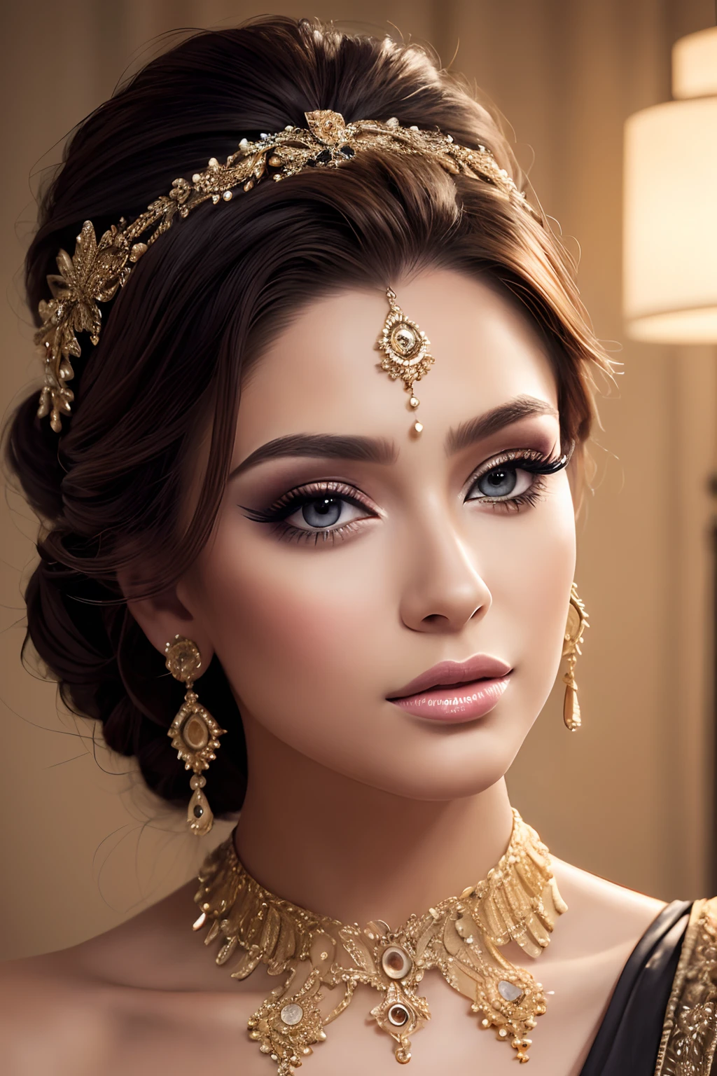 Makeup artists do makeup for celebrities,(Masterpiece:1.2), Best Quality, Masterpiece, hight resolution, Original, extremely detailed wallpaper, perfect lighting,(extremely detailed CGI:1.2),