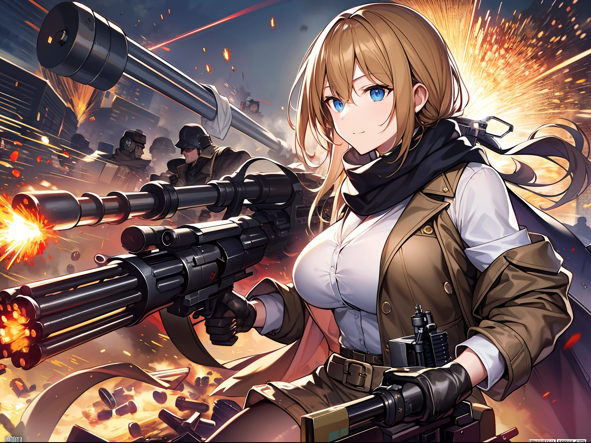 Outrageous resolution、masterpiece++、top-quality++、ultra-definition++、ultra-definition++、4k++、8k++、from side、(Background Focus)++、(((1)))+++、Sexily dressed woman wearing brown jacket and black scarf with ammunition belt and Gatling gun on battlefield with explosions and sparks that destroy cities1Cast a man's muscular big breasts military spell、Wearing a brown jacket and black scarf with an ammunition belt and Gatling gun on a battlefield with explosions and sparks1Man muscular big breasts soldier rune、Wearing a brown jacket and black scarf with an ammunition belt and Gatling gun on a battlefield with explosions and sparks1The magic of a muscular big breasts soldier、On a battlefield with explosions and sparks flying over, he wore a brown jacket and black scarf with an ammunition belt and a Gatling gun1Muscular big breasts soldier、Wearing a brown jacket and black scarf with an ammunition belt and Gatling gun on a battlefield with explosions and sparks1Muscular Big Military Sorcerer、Wearing a brown jacket and black scarf with an ammunition belt and Gatling gun on a battlefield with explosions and sparks1Muscular big breasts military goddess、detailed fantasy art、fantasy art style、Break wearing a brown jacket and black scarf with ammo belt and Gatling gun on a battlefield with beautiful ancient explosions and sparks1Muscular Colossal Soldier Witch、Wearing a brown jacket and black scarf with an ammunition belt and Gatling gun on a battlefield with explosions and sparks1Man Muscular Big Military Colossal Queen、Fantasy Art Behans、Wearing a brown jacket and black scarf with an ammunition belt and Gatling gun on a battlefield with beautiful explosions and sparks1Muscular Big Military Magician、Wearing a brown jacket and black scarf with an ammunition belt and Gatling gun on a battlefield with beautiful explosions and sparks1Muscular Big Military Magician、Wore a brown jacket and black scarf with ammunition belts and Gatling guns on a battlefield with shiny floating explosions