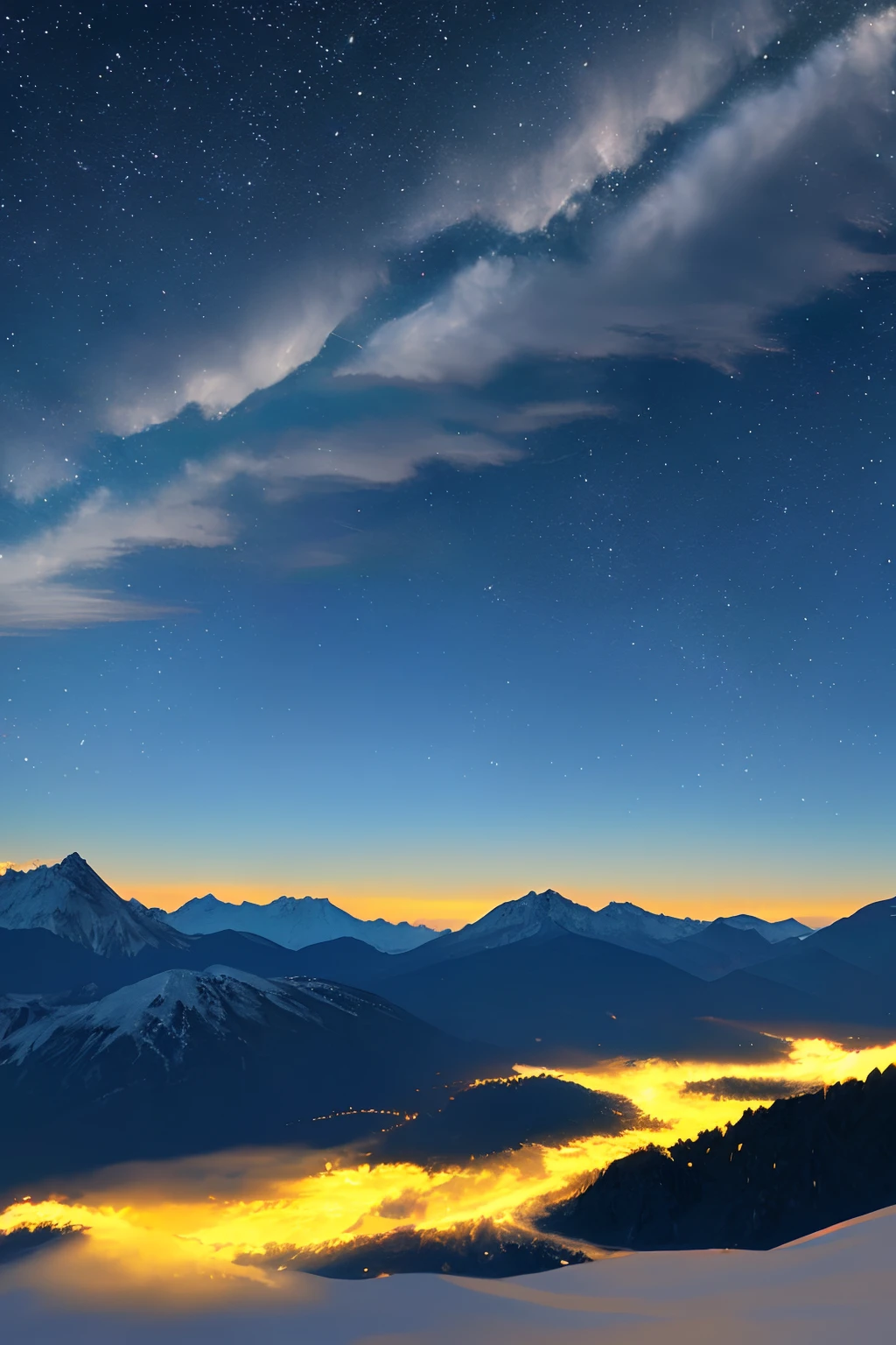 Northern Alps、Mountains looking up々々、natta、nigh sky、Star-filled sky、Night sky over the mountains