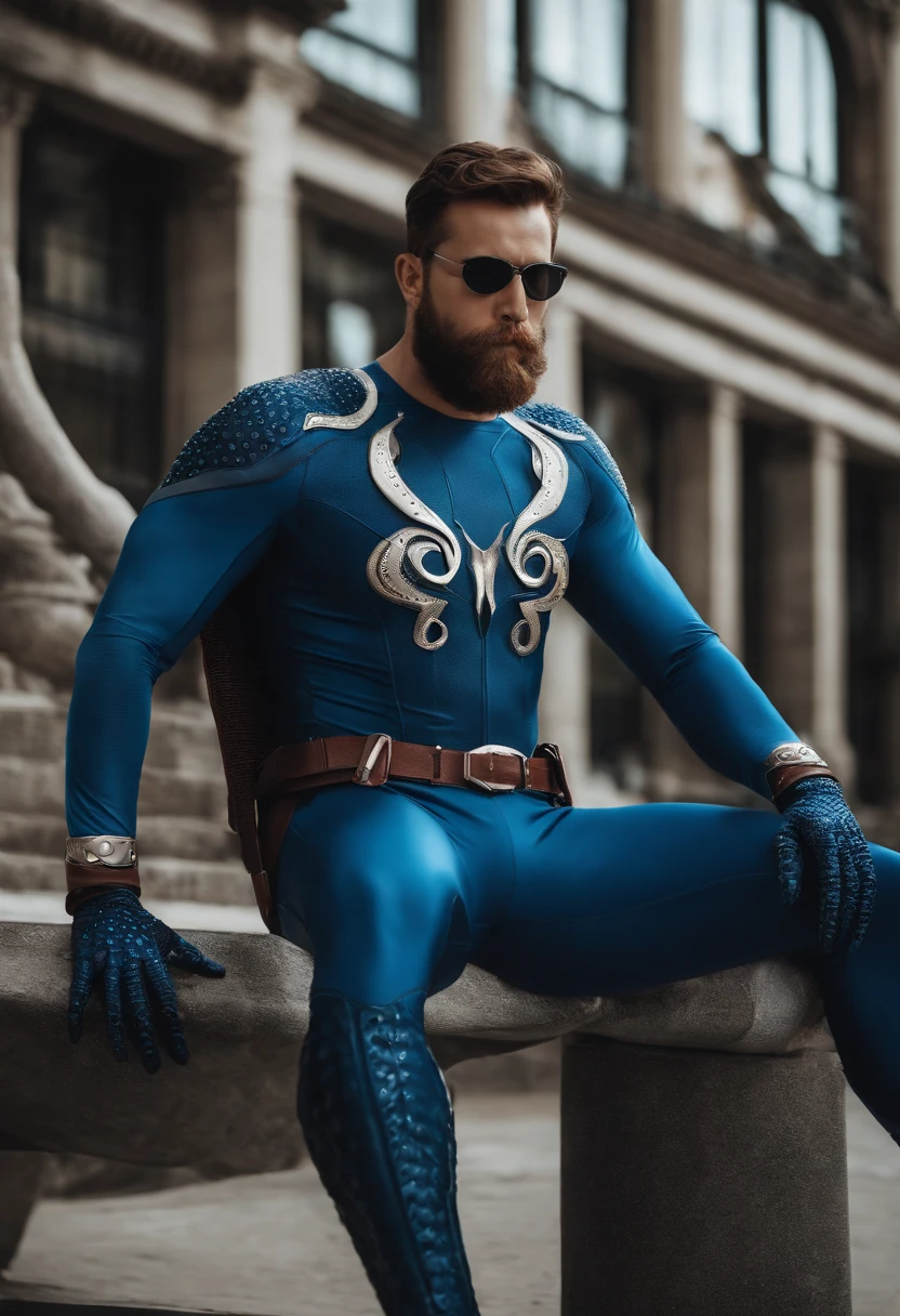 a very very skinny man with the super autistic costume