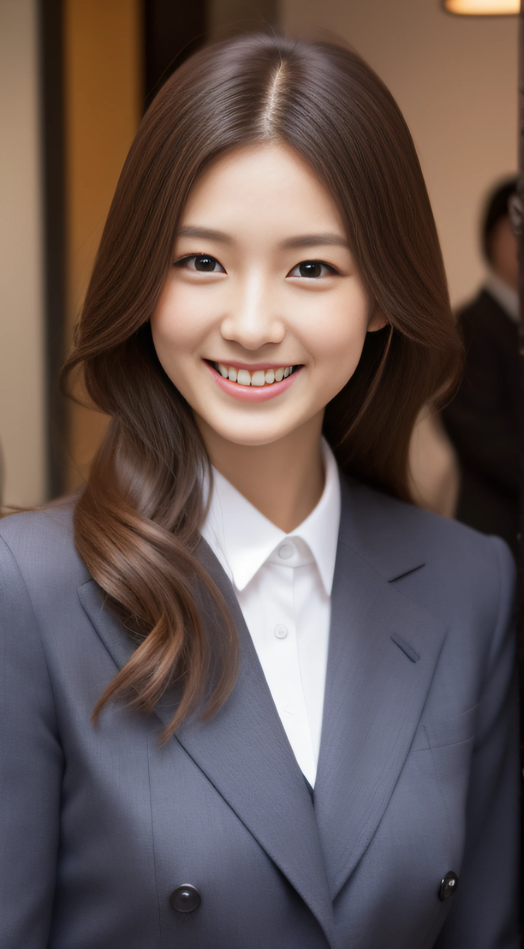 Hostess in Ginza、suits、hiquality、A hyper-realistic、healthy、Smiling expression、Slender perfect figure、Japan beauties、beautidful eyes、face perfect、Beautiful skin、Trem lotado