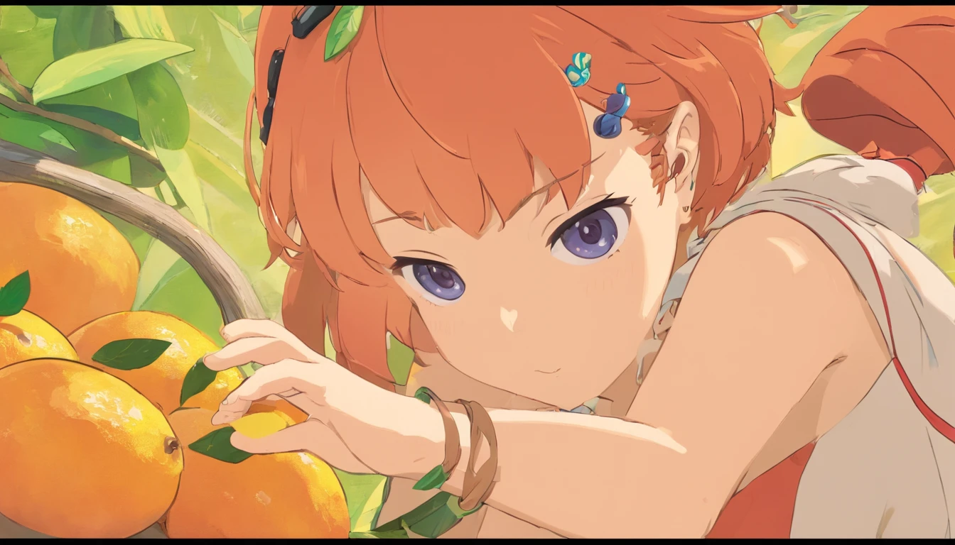 [Scene: Cousin’s request] The camera zooms in on the cousin, animatedly tugging at the protagonist’s arm, insisting they go and buy pomelos. Her face displays a mix of curiosity and eagerness as she expresses her desire to try this exotic fruit.
