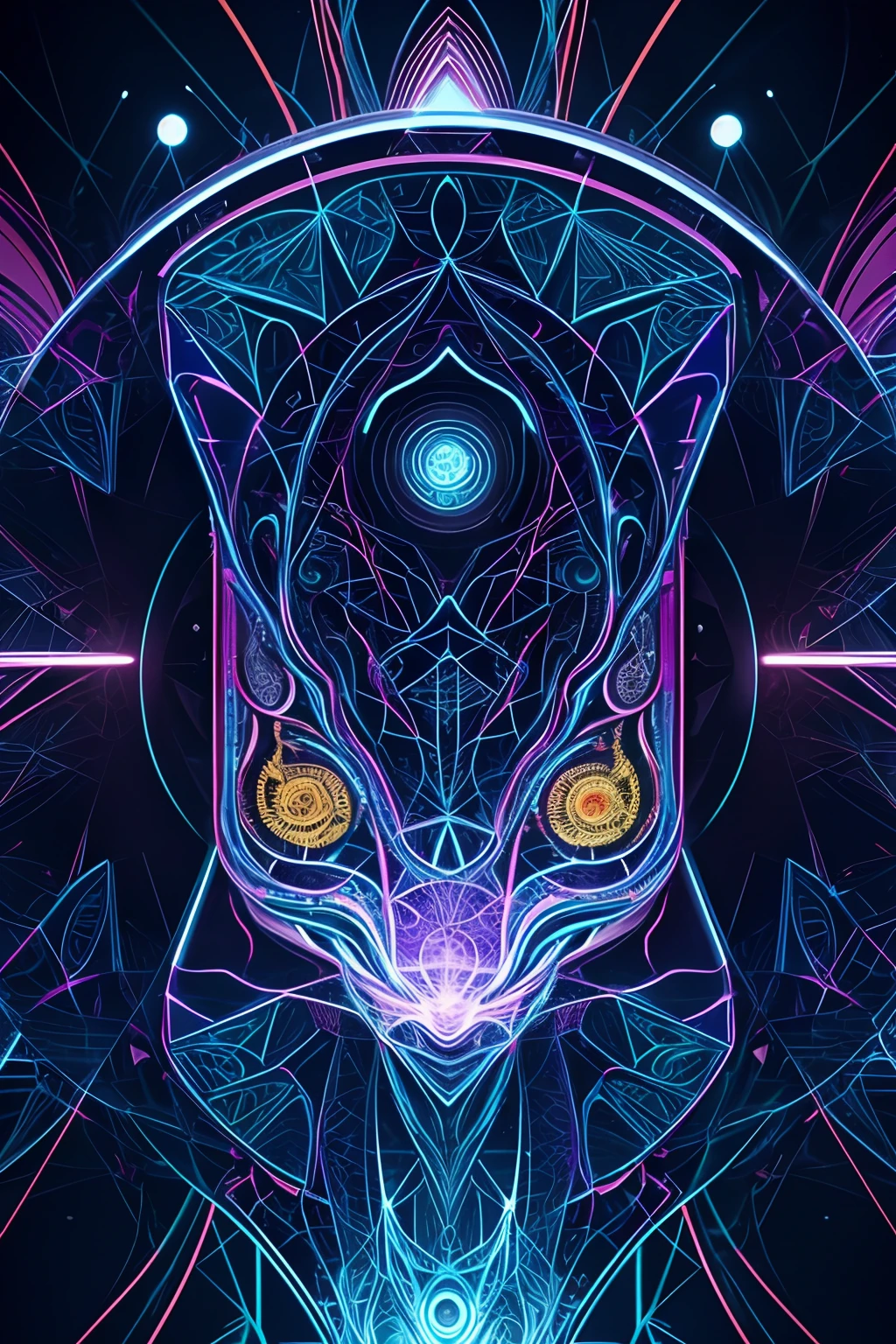 Create an image that seamlessly merges the concept of a neural network with an artistic explosion of vibrant colors. Imagine a stylized, glowing brain with intricate neural connections illuminated by a kaleidoscope of vivid hues. The neural pathways should appear both intricate and inviting, like a gateway to the world of artificial intelligence. Use a combination of rich blues, energetic purples, and electric greens to convey a sense of innovation and creativity. The result should be a captivating visual representation of the synergy between technology and the human mind.