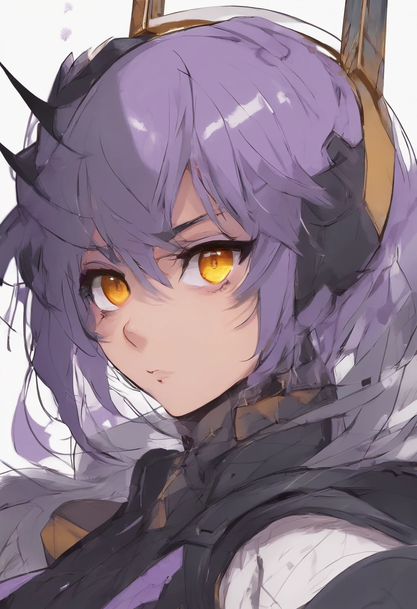 Big breasted dark skinned anime girl with lavender/yellow eyes holding a kunai in front of a full moon, in an anime style, anime style character, in anime style, inspired by Jin Homura, flat anime style, hetrochromia. Dark skinned woman wearing an hooded leather jacket in an off-shoulder manner. Hair bangs covering left eye, ponytail