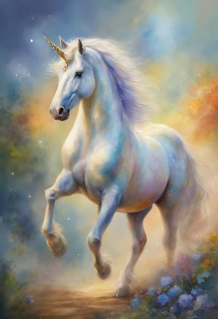 Once upon a time, in a land of enchantment, there lived a magnificent unicorn named Sparkle. Sparkle was no ordinary unicorn，rainbow，((Masterpiece)), ((Best quality)), 8K, high detal, Ultra-detailed