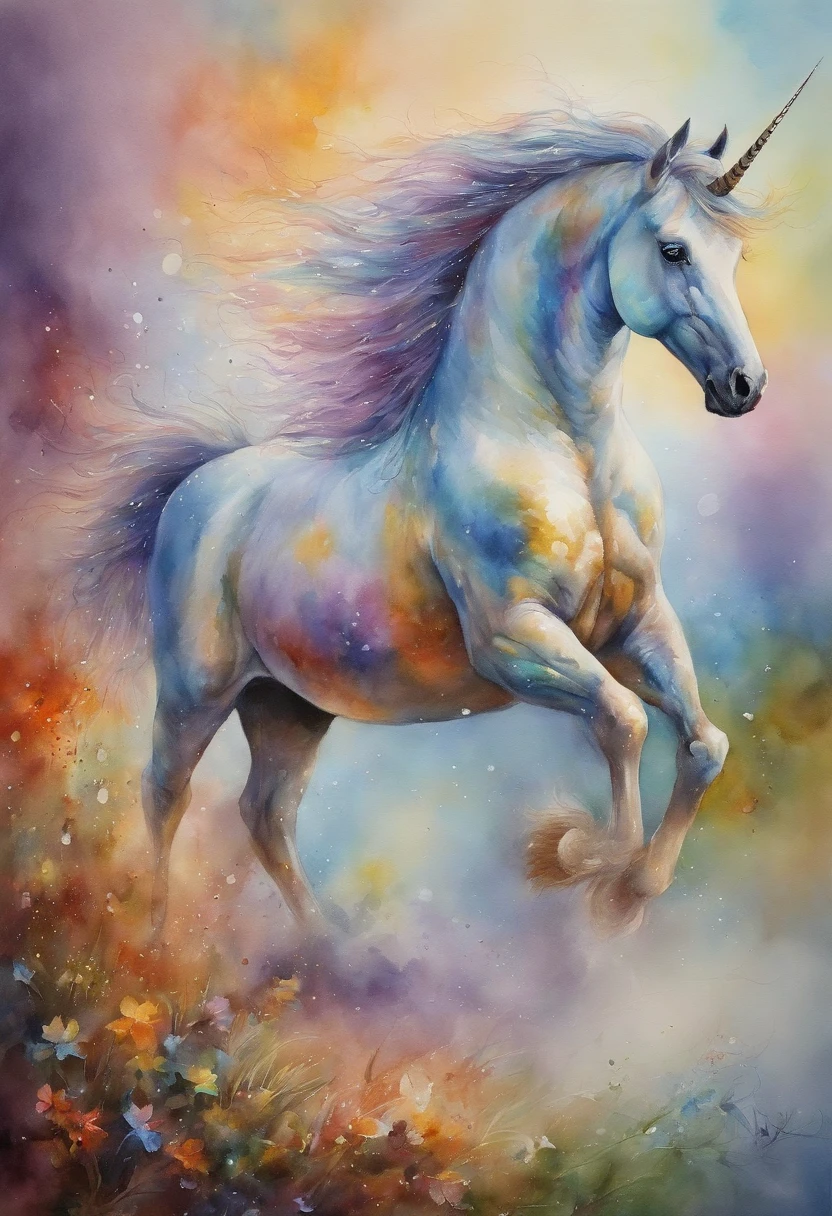 Once upon a time, in a land of enchantment, there lived a magnificent unicorn named Sparkle. Sparkle was no ordinary unicorn,rainbow,((Masterpiece)), ((Best quality)), 8K, high detal, Ultra-detailed