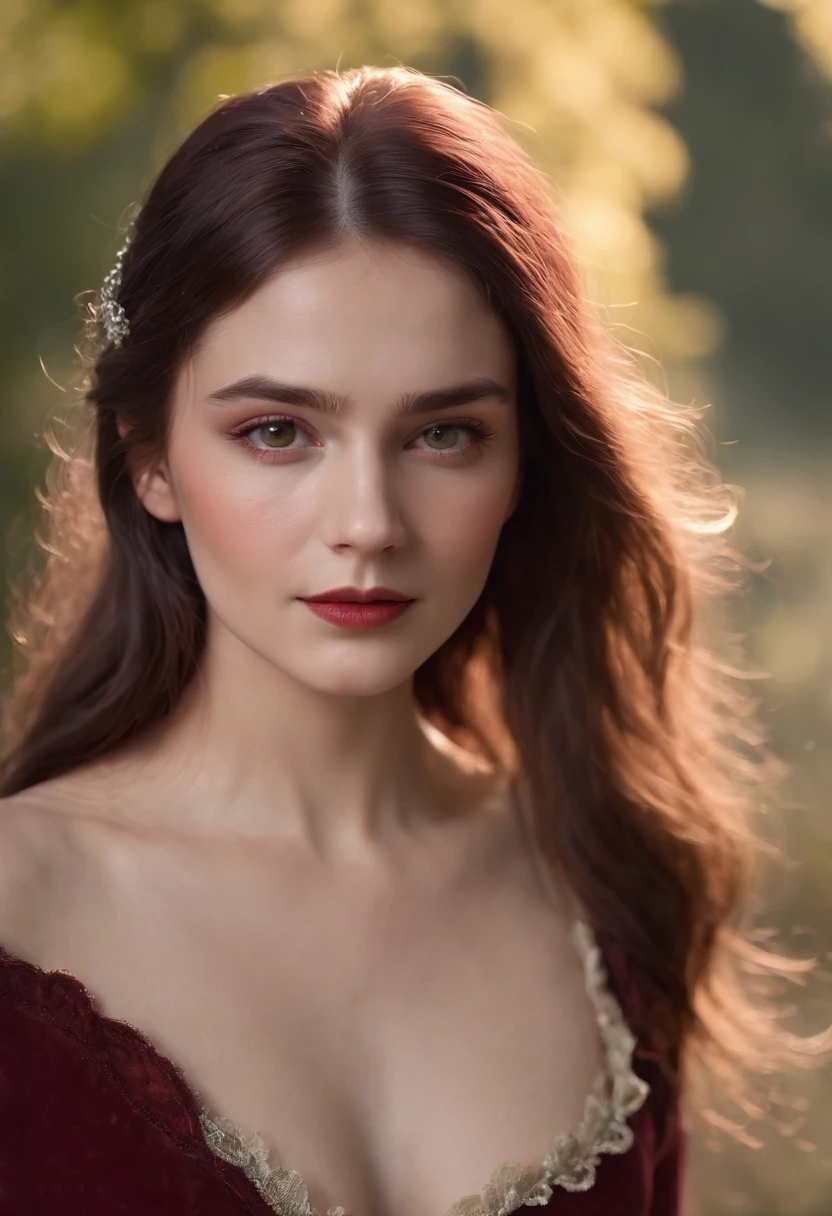 (((A deep red wound streaked across her left cheek))) Fair complexion, A woman around 19 years old, Natural gray hair, Unique green eyes, Wear Cole, Slender and graceful, Beautiful, Candlelight in a medieval setting, super sharp focus, realistic lens, Medieval women's clothing, Four colors (Scar:1.4)