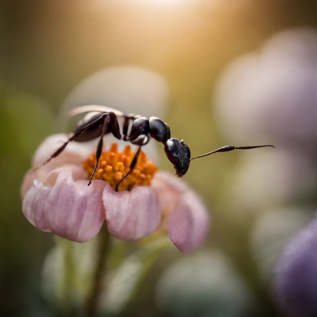 an ant on a flower