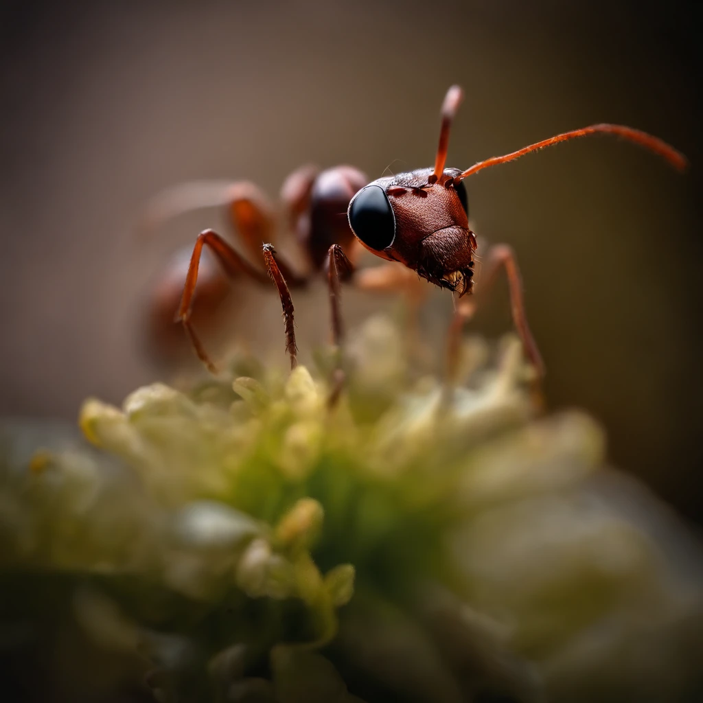 an ant on a flower