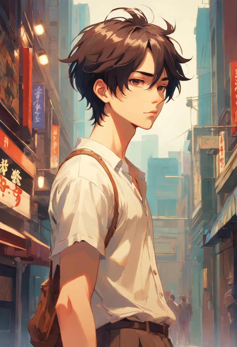 Handsome man. In the style of Adrian Geny, by Esao Andrews, Jenny Saville, Edward Hopper, surrealism, Dark Art by James Jean, Takato Yamamoto, Minimalism of ink punk. in style of tim burton. neo-gothic.