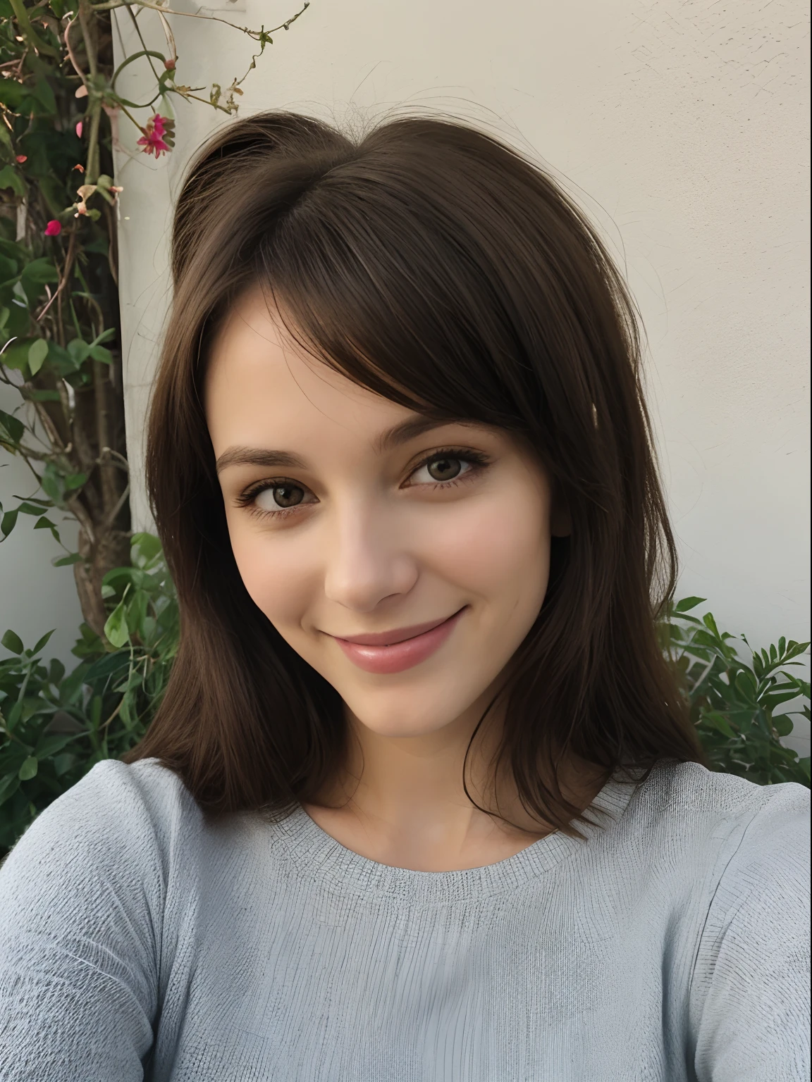 brunette 29 year old woman selfie smiling