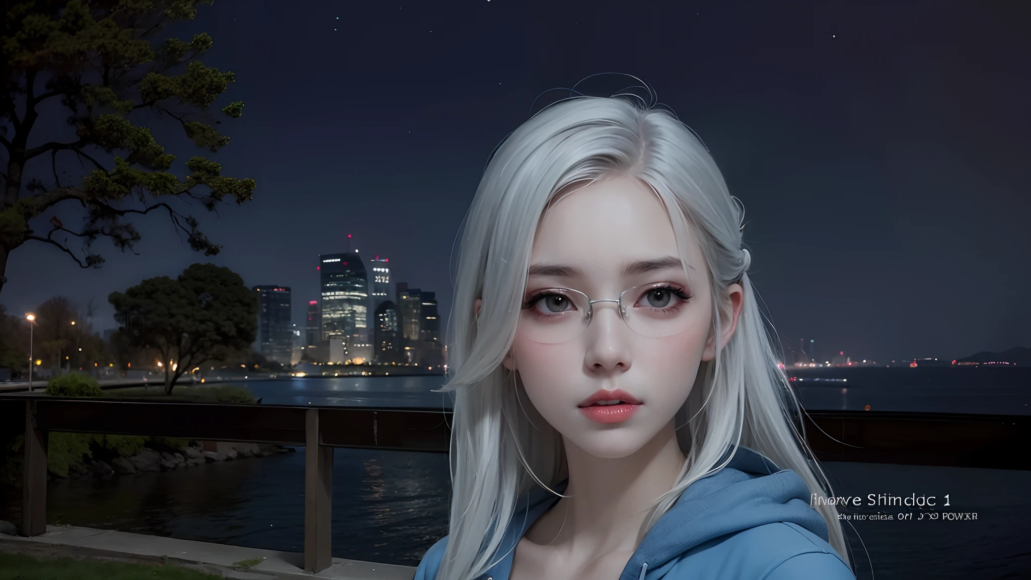 Best Quality, Masterpiece, High Resolution, 1girl,wearing glasses, grey hoodie, silver Hair, Pretty Face, On Body, Tyndall Effect, Realistic, Shadow Studio, Rim Lighting, Dual Tone Lighting, (High Detail Skins: 1.2), 8k UHD, dslr, soft light, high quality, volume light, sneak shot, photo, high resolution, 4k, 8k, background blur,