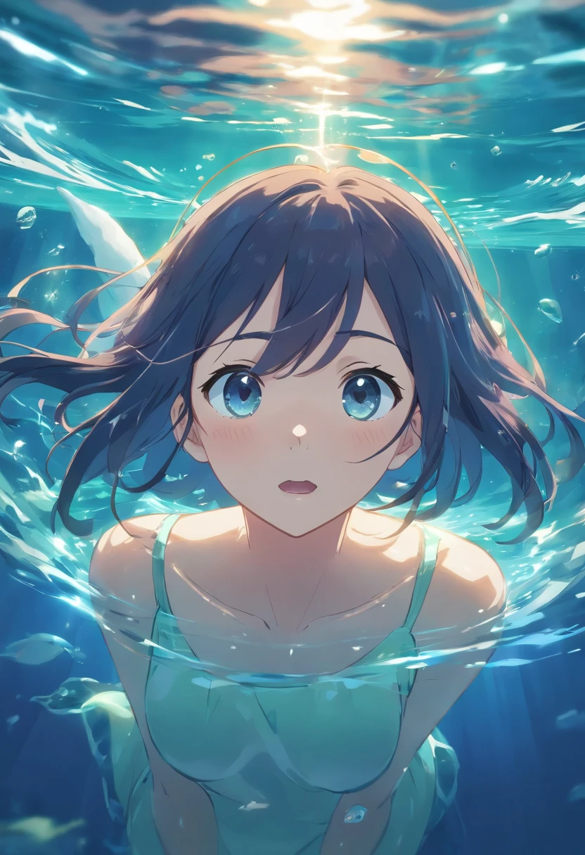 Top quality, very beautiful, absurd, summer, cloudy sky, (reflection, girl reflected in bubbles: 1.2), mirroring,
1 girl, solo, (blow bubbles: 1.1), soap bubbles, look at the viewer, :o,
Cute hairstyles, T-shirts,
clear eyes,