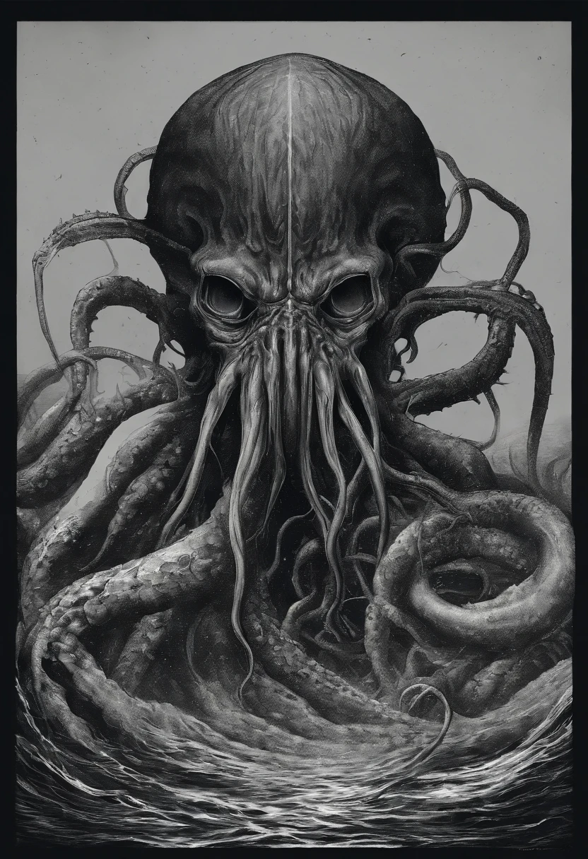 (by Loui Jover,traditional media, greyscale, monochrome, newspaper background:1.3),
an awe-inspiring portrayal of a monstrous Cthulhu. Every line and brushstroke bursts with vibrant energy, showcasing the intricate details of the beast's menacing tentacles, adorned with striking shades of black and red. The image, most likely a dynamic and captivating painting, captures the essence of this legendary sea creature: its formidable power, dark allure, and undeniable presence. With meticulous precision, the artist masterfully captures the Kraken's fierce gaze and the intensity of its wrath, making this a mesmerizing and top-tier representation to behold
<lora:LOUIJOVER#SXDL1.0#by Loui Jover#v2.00#-000006-rs.sv_fro.0.999-nr.0128:1>