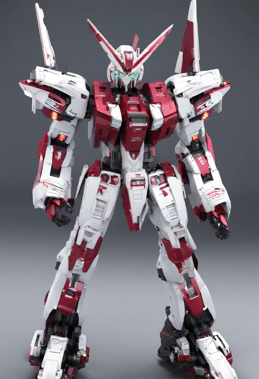 Gundam Mech , Feminine Body Line,Light equipment,Delicate structure,Science fiction, Front view, Sense of technology, C4D, OC Renderer, Unreal Engine, high detailing, industrial design, 8K HD, studio lights,Futuristic city night view background(Best Quality,4K,High resolution),Image Color: Burgundy,White line,Cat-motif design,Sharp rounded body lines,The structure of the female body,Patlabor