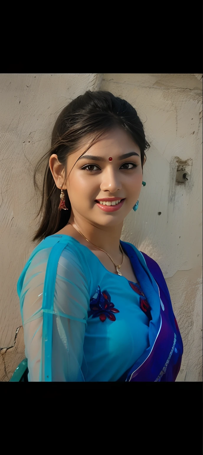 (Indian girl), Big Breast, (realistic, photo-realistic)