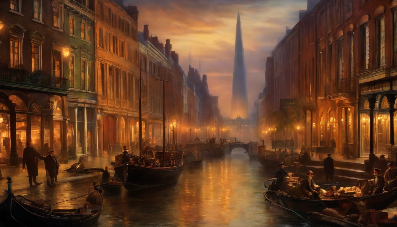 1900's cityscape in turner style