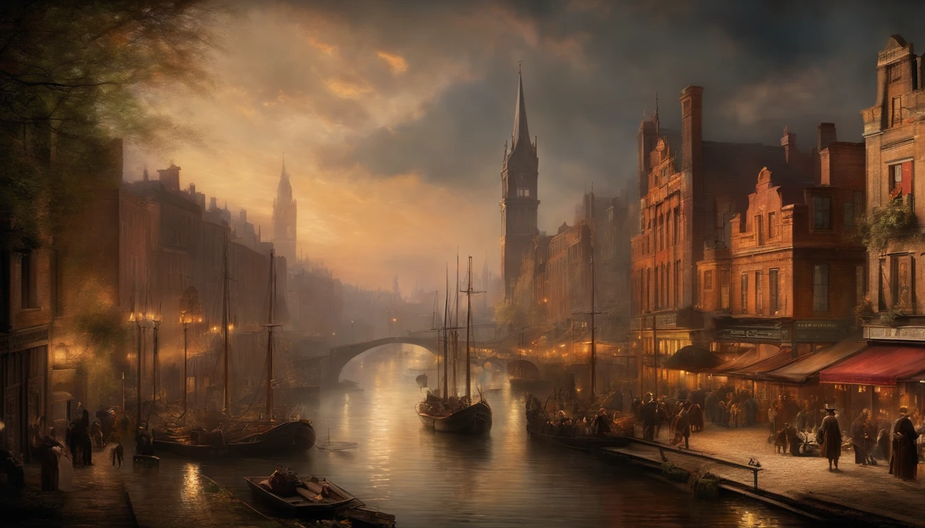 1900's cityscape in turner style