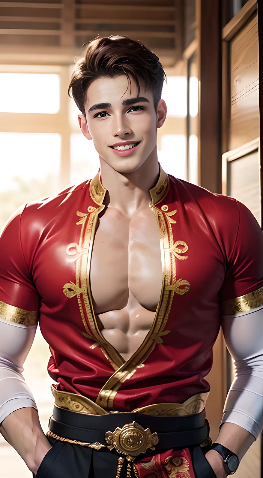 handsome man in his 20s, Pietro Boselli, mischievous smile,