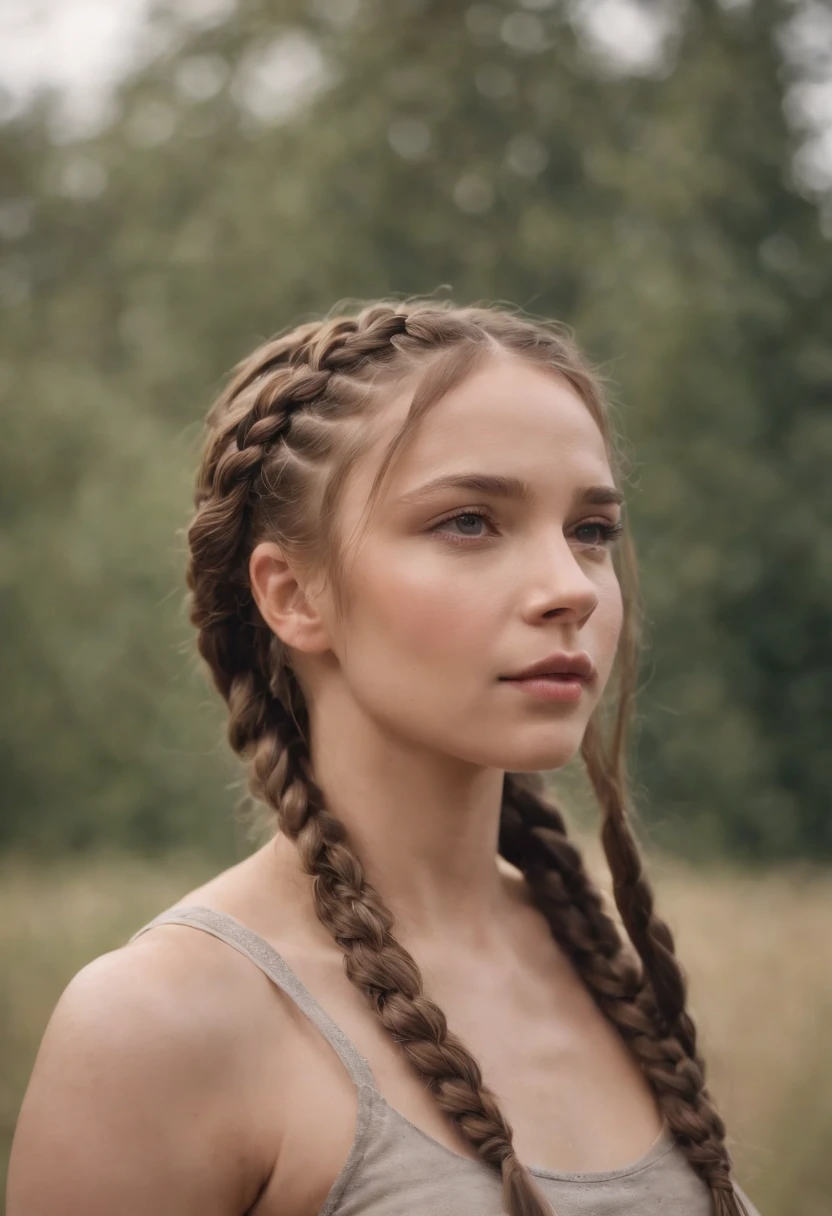 A cap-glossed cap is worn on his head,Girl with twisted braids,8k,Fine depiction of appearance,Very perfect figure