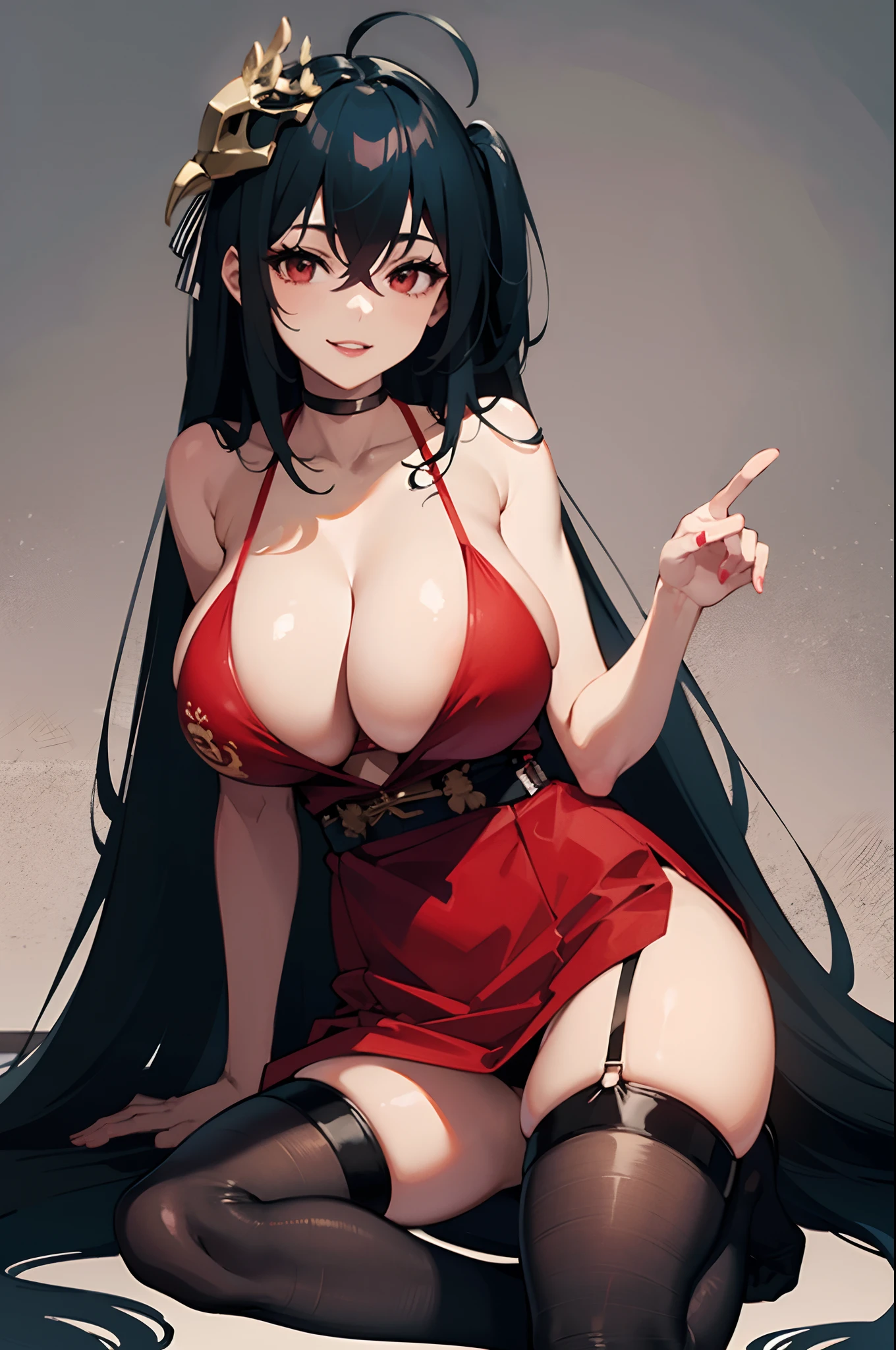 taihou, sexy, huge breasts, smile, happy