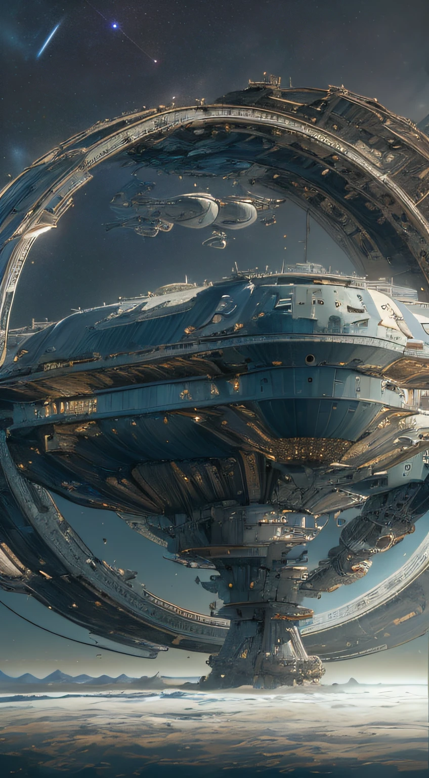 The Car,A fascinating depiction of a space station floating in a vast universe, Teardrop-shaped battleship Water drops destroy warships,(Stunning cosmic background), (Detailed spacecraft design), (Realistic rendering), (Impressive scale and proportions), (Futuristic architecture), (Focus on scientific accuracy), (Intricate mechanical details), (Immersive lighting effects), (An awesome sense of expanse), trending on artstationh, (trending on CGSociety), (Showcase the wonders of space exploration), (Evoke a sense of technological progress), (Highly detailed spatial environment), (Deep attention to texture and material), (Depicting astronauts or extraterrestrial life), (Conveys a feeling of serenity and awe), (Capture the beauty and mystery of the universe), (A clever depiction of depth and perspective),vortex,