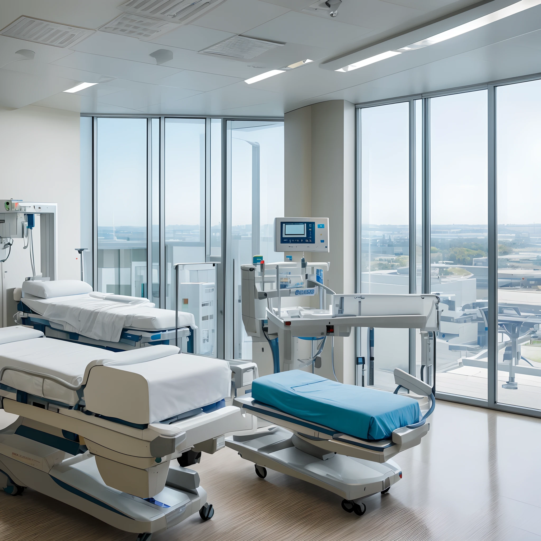 (best quality,4k,8k,highres,masterpiece:1.2),ultra-detailed,realistic,photorealistic:1.37,hospital,technology,medical equipment,sunlight,bed,bedside monitor,patient,IV drip,sterile environment,advanced machinery,operating room,high-tech,surgical instruments,white coats,stethoscope,care,healing,precision,safety precautions,quiet and calm atmosphere,miraculous recovery,efficient healthcare,modern advancements,sunlit corridors,professional medical equipment,life-saving technology,state-of-the-art facilities,bright and welcoming reception,innovative treatments,comforting environment,advanced diagnostics,peaceful surroundings,compassionate care,emerging medical breakthroughs,varied healthcare professionals,progressive therapies