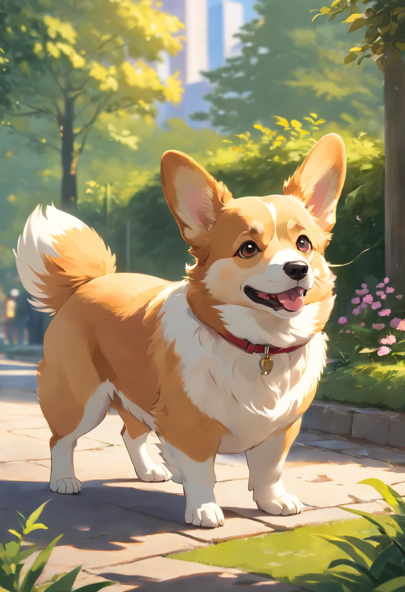 "Generate an ultra-high definition image capturing a pembroke Welsh corgi in a chic, Classic dog pose. Use advanced macro photography techniques to highlight the intricate details of the dog's coat, standing ears, e olhos expressivos e lingua parcialmente para fora. Place the camera at the dog's eye level, creating an intimate connection between the viewer and the canine subject. Implemente uma ampla abertura para profundidade de campo rasa, Permita que o cachorro se destaque nitidamente contra um fundo suavemente desfocado. Improve lighting to emphasize the textures and contours of the dog's body, Uso de Soft, Fuzzy lighting to remove harsh shadows and create a, ambiente aconchegante. Capture the dog in a relaxed position, mas equilibrada, showing your flexibility and elegance. Experimente capturar o momento durante o movimento natural, como alongamento ou tosa, to convey a sense of authenticity. Implement post-processing techniques to refine image clarity, contraste, and color balance, garantindo que todos os aspectos, from the dog's intricate patterns to its intense gaze, Renderiza em detalhes impressionantes. Enfim, Convey the serene beauty and innate grace of the pembroke Welsh corgi dog, Capture a fleeting moment that celebrates the unique essence of canine curiosity and balance."