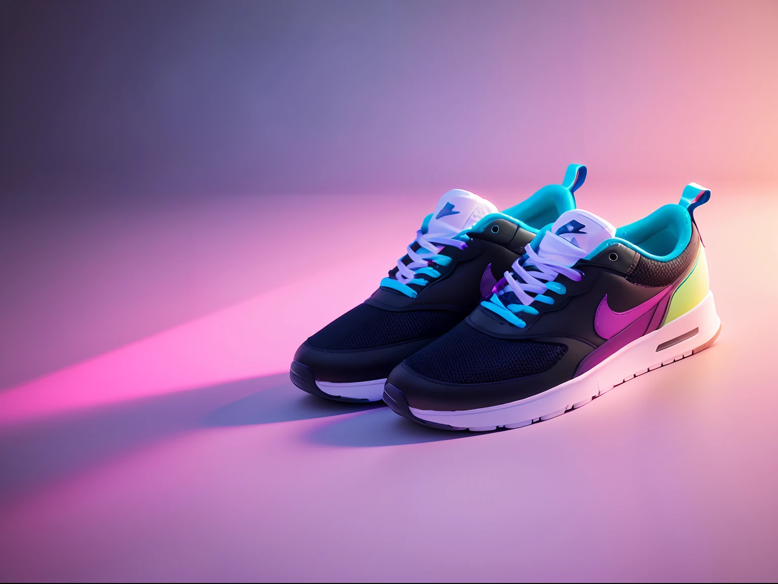 Sneakers, 3d render, bright colors, clean composition, beautiful work,