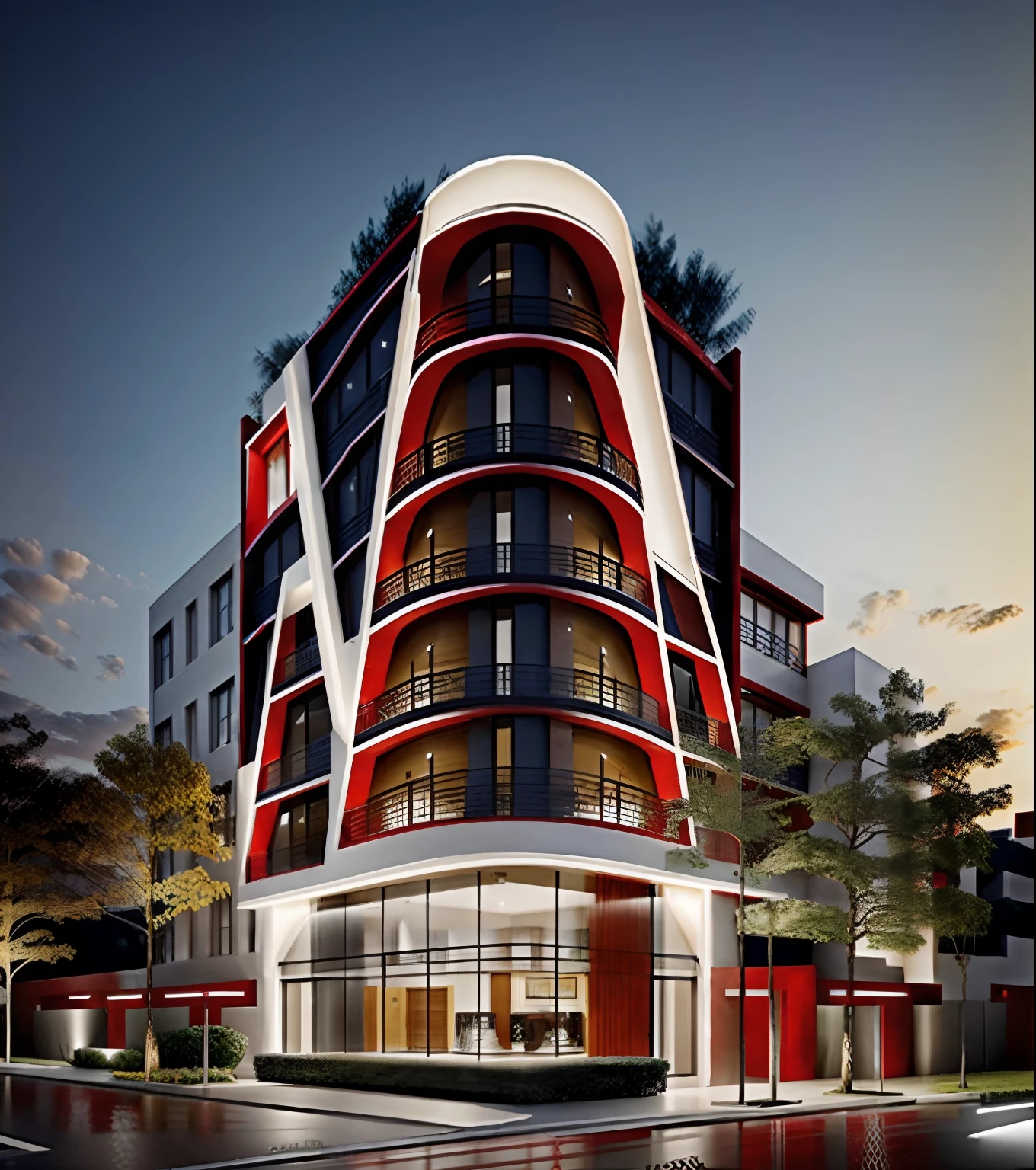 arafed view of a building with a lit up sign on the side, luxcore render, wide angle exterior 2022, lumion render, luxcorerender, low angle dimetric rendering, unbiased render, lumion, lumion rendering, modern lush condo as shopfront, mid-view, photo from 2022, by Luis Miranda COMBINE with a red wall and a black and white floor, asian interior decoration, chinese style, inspired by Lu Guang, inspired by Wang Yi, inspired by Shang Xi, with ancient chinese aesthetic, beautiful render of tang dynasty, inspired by Jiang Tingxi, inspired by Xuande Emperor, inspired by Min Zhen, inspired by Wu Zhen AND arafed view of a building with a lit up sign on the side, luxcore render, wide angle exterior 2022, lumion render, luxcorerender, low angle dimetric rendering, unbiased render, lumion, lumion rendering, modern lush condo as shopfront, mid-view, photo from 2022, by Luis Miranda COMBINE with a red wall and a black and white floor, asian interior decoration, chinese style, inspired by Lu Guang, inspired by Wang Yi, inspired by Shang Xi, with ancient chinese aesthetic, beautiful render of tang dynasty, inspired by Jiang Tingxi, inspired by Xuande Emperor, inspired by Min Zhen, inspired by Wu Zhen AND arafed view of a building with a lit up sign on the side, luxcore render, wide angle exterior 2022, lumion render, luxcorerender, low angle dimetric rendering, unbiased render, lumion, lumion rendering, modern lush condo as shopfront, mid-view, photo from 2022, by Luis Miranda COMBINE with a red wall and a black and white floor, asian interior decoration, chinese style, inspired by Lu Guang, inspired by Wang Yi, inspired by Shang Xi, with ancient chinese aesthetic, beautiful render of tang dynasty, inspired by Jiang Tingxi, inspired by Xuande Emperor, inspired by Min Zhen, inspired by Wu Zhen