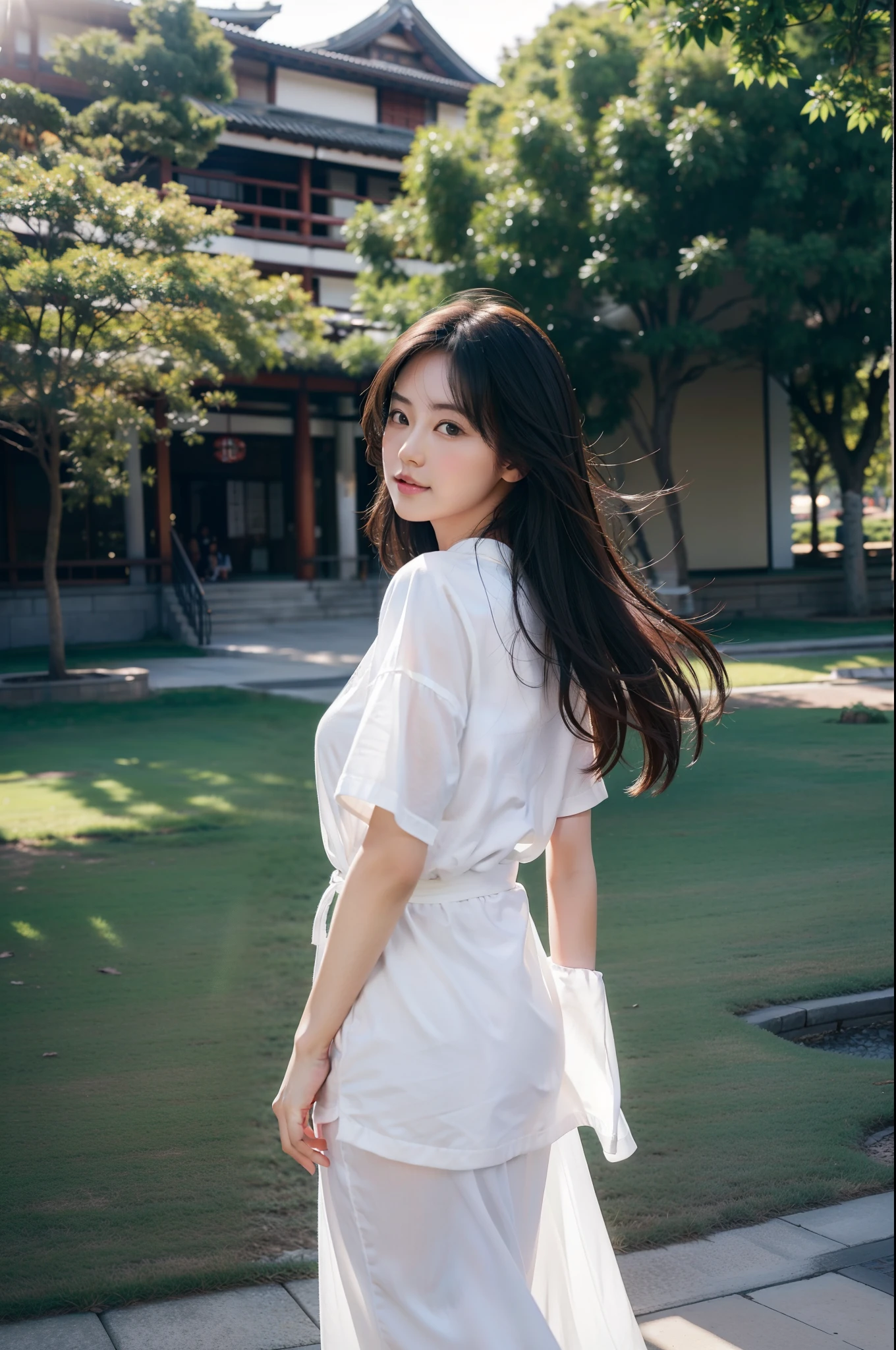 1 Girl,roadside,Soft Light,Chinese Beauty,cheongsam,Dark-haired