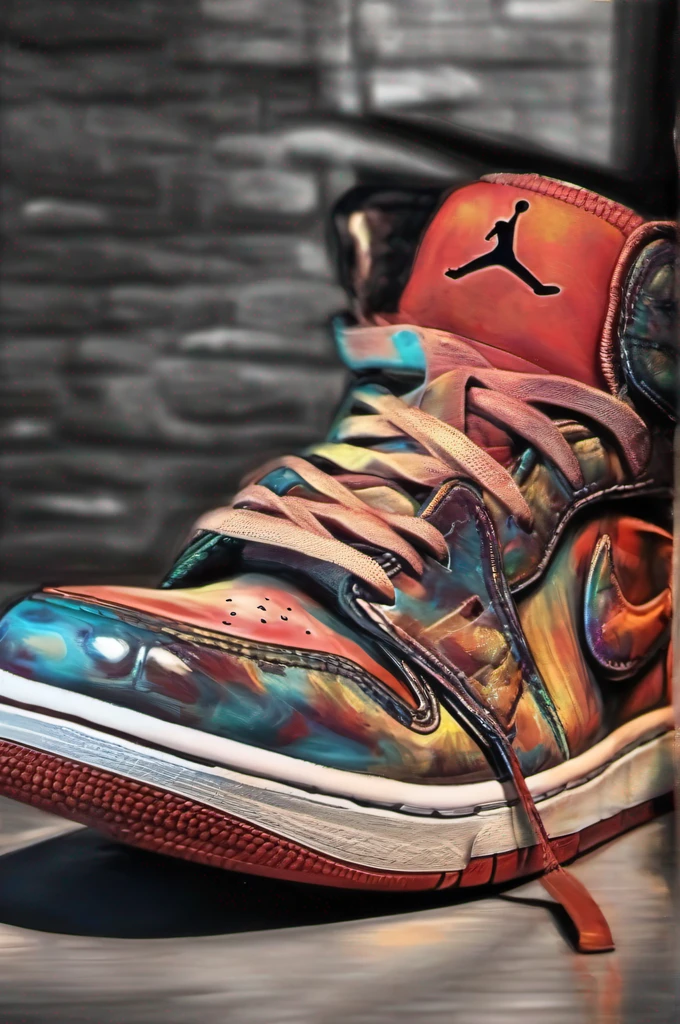 Magazine Images, Jordan Shoes, Only one side, Full oil painting feel