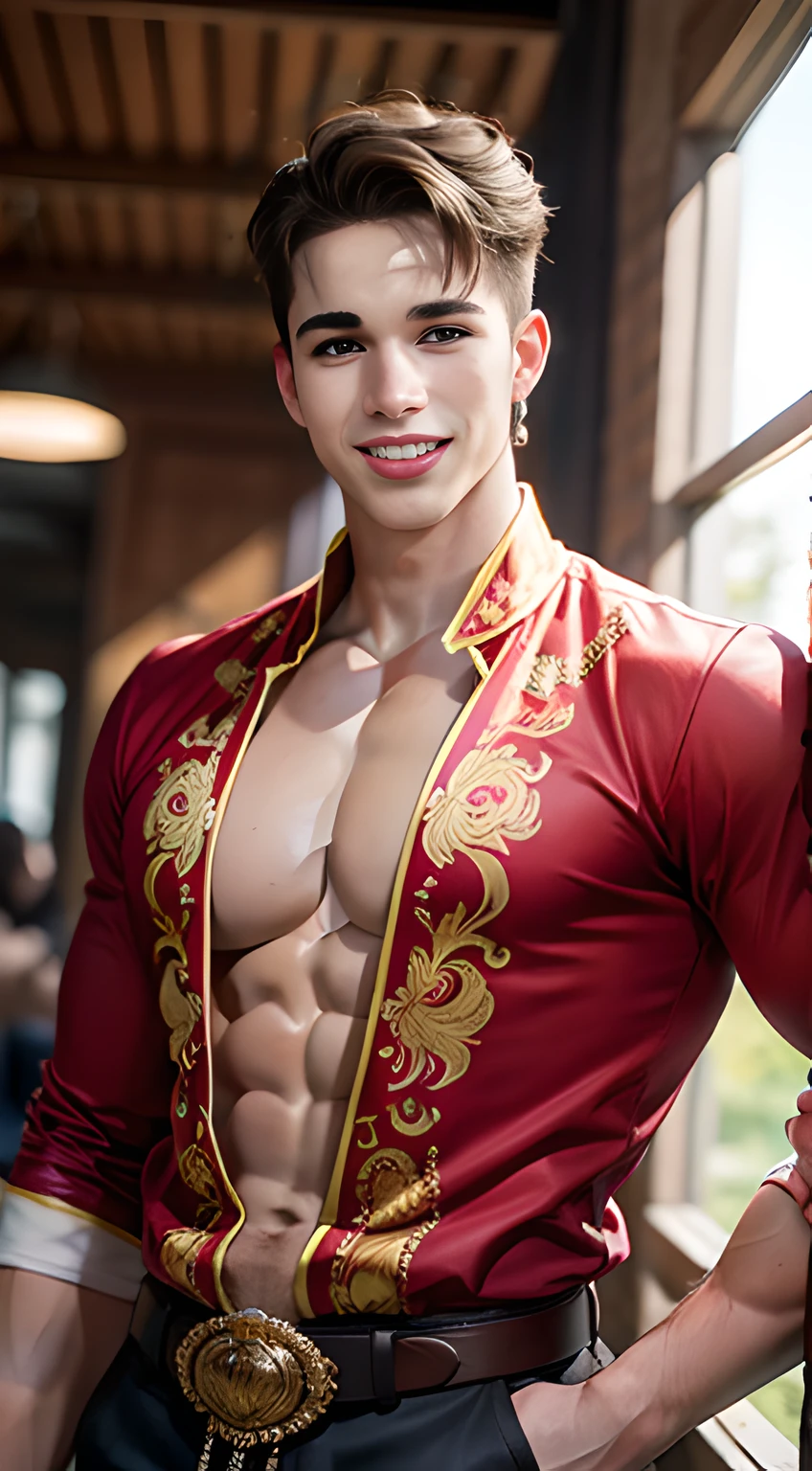 handsome man in his 20s, Pietro Boselli, mischievous smile,