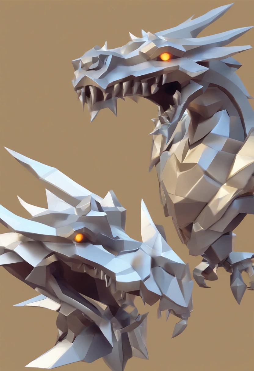 A metal dragon,hearthstone art style, Hearthstone style art, hearthstone concept art, Riot game concept art, style of league of legends, iconic character splash art, League of Legends crown,Game Boss,Surrounding metal feathers,White with gold texture,c4d渲染,Less detail,less detailing,Metal faucet,The head has gorgeous gemstones