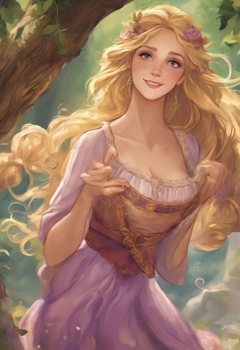 Rapunzel, naked