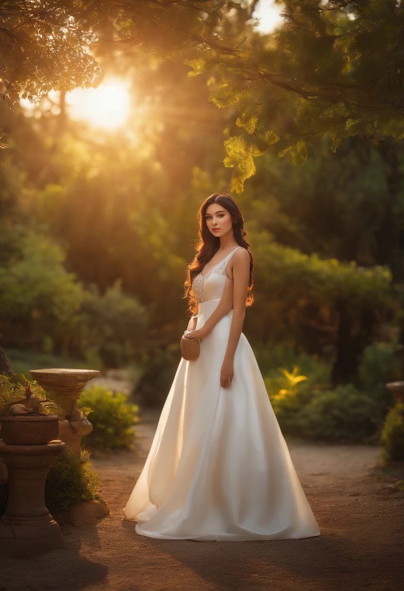 (8k, Foto RAW, La mejor calidad, Obra maestra:1.2), (realista, fotorrealista:1.37), Pro Lighting, Mapeo de fotones, Radiosidad, Korean Doll, parque, Vestido blanco de verano, Hyperrealistic Pokémon