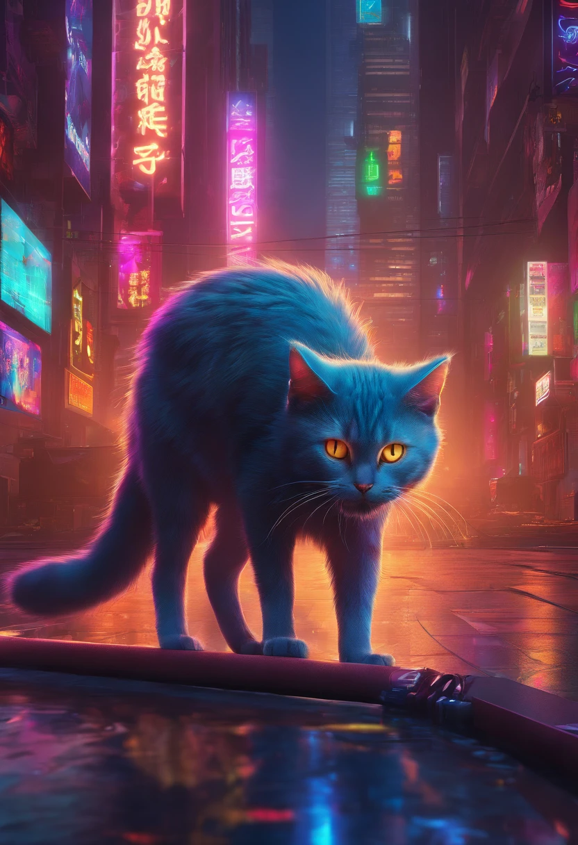 (Best quality,4K,8K,A high resolution,Masterpiece:1.2),Ultra-detailed,(Realistic,Photorealistic,photo-realistic:1.37),A cute little cat trembled slightly,Soft fur texture,Delicate paw pads,Expressive eyes,Cute twitchy beard,Hints of vulnerability,Gently wagging tail,playful pose,Art cat illustration,Subtle color palette,Natural lighting