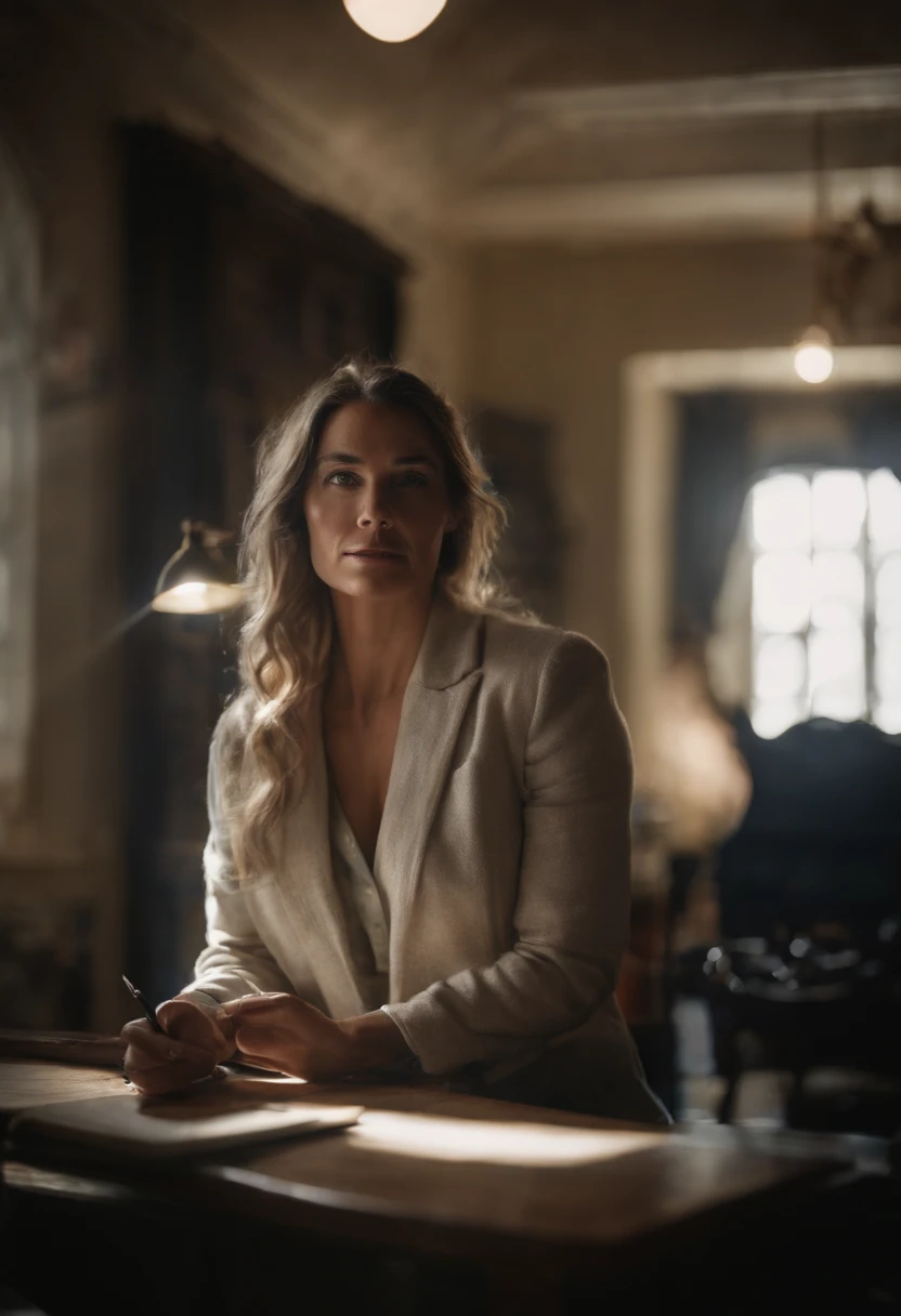 obra-prima, mulher levantando alteres super pesado em academia, studio illumination, altamente detalhado, 4k
