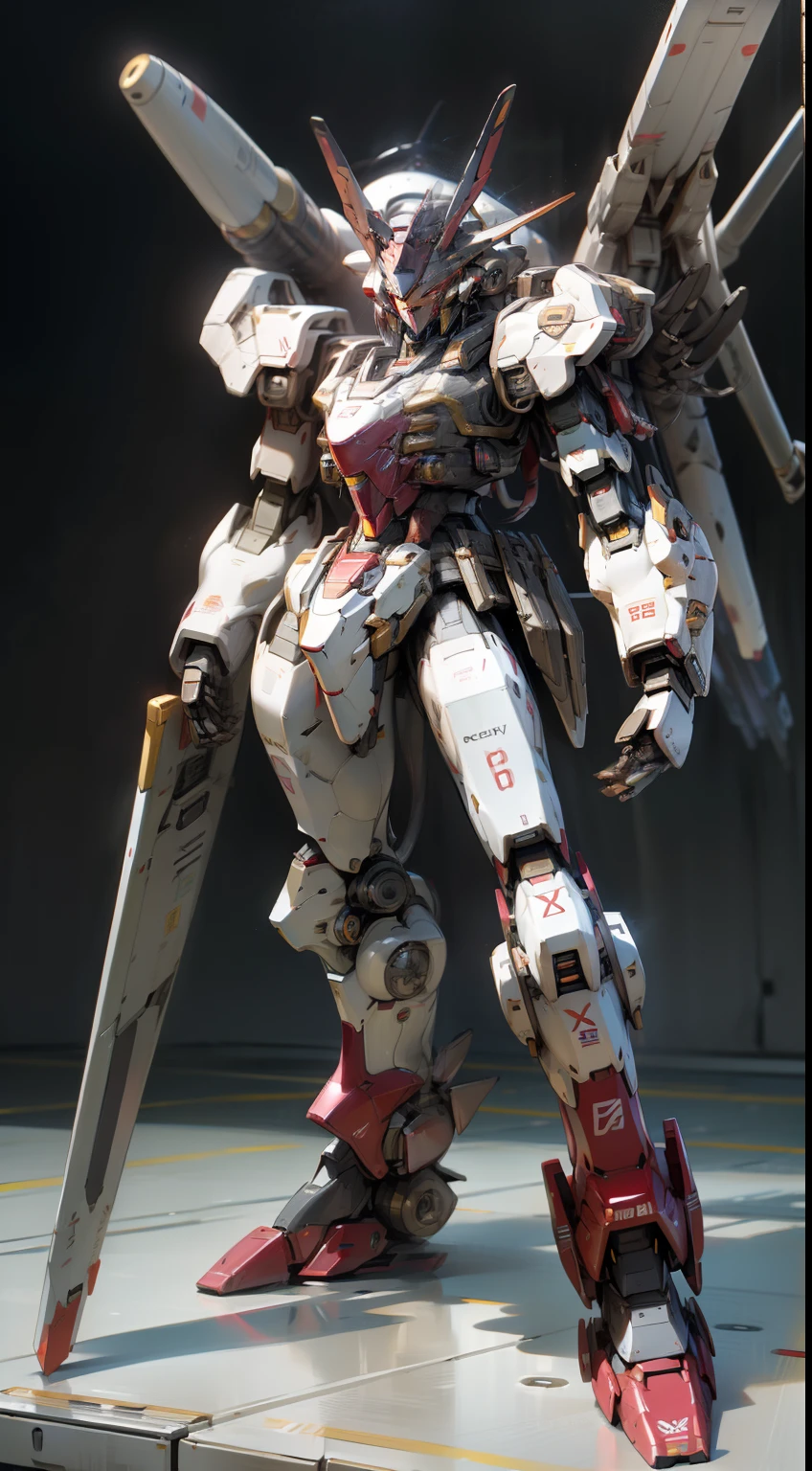 surrealism、Ray traching、Photorealsitic、UHD、High Detail、32k、top-quality、textured skint、Gundam Mech、flight、funnel、Mecha Ship、masterwork、top-quality、mechs、unmanned、(full bodyesbian)、(Black Mecha:1.8)、(Axisymmetric:1.4)、(HDR)、(Movie Light:1.1)、red eyes、cool、scientific fiction、Feminine body line、Body color cherry color、Full metallic body、Pupillary luminescence、Sharp eyes、A figure that symbolizes a cat、Feminine parts、Mechaman