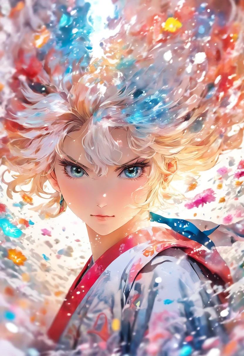 stechu,(white background:1.4), ((tachi-e)), original,(illustration:1.1),(best quality),(masterpiece:1.1),(extremely detailed CG unity 8k wallpaper:1.1), (colorful:0.9),(panorama shot:1.4),(solo:1.2), (ink splashing),(color splashing),((watercolor)), clear sharp focus,{ 1girl standing },((korean style )),flower background,outdoors,rocks, looking at viewer, make happy expressions,soft smile,pure,beautyfull detailed face and eyes,beautyfull intricacy clothing decorative pattern details, black hair,black eyes,colorwater