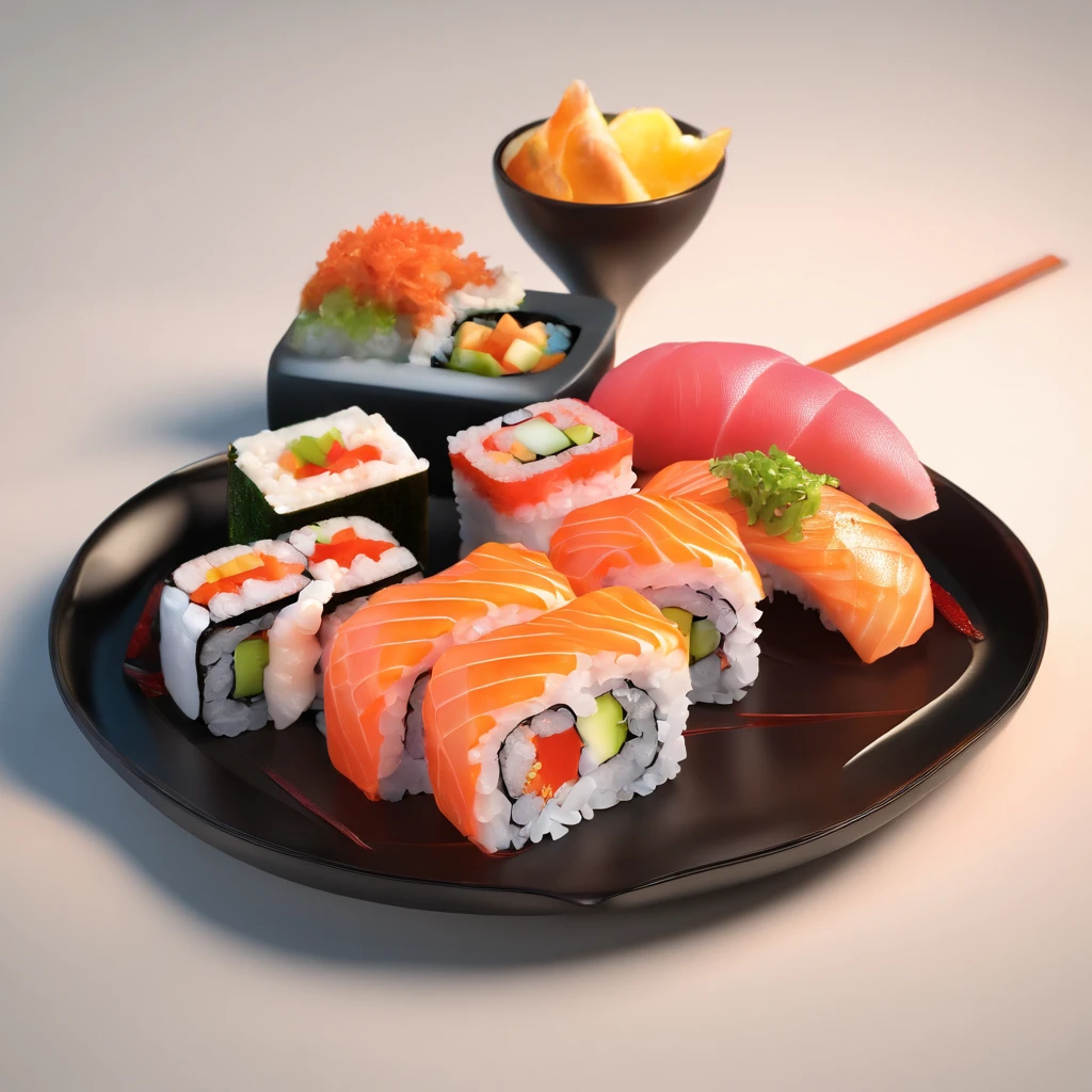 sushi,Juicy,delicacy,thermography,promo photo,Complicated details,hdr,The is very detailed,Diffuse reflections illuminate ultra-detail, (Complexity, detail, Ultra detail super-detailing), Cinematic, Hyperrealistic