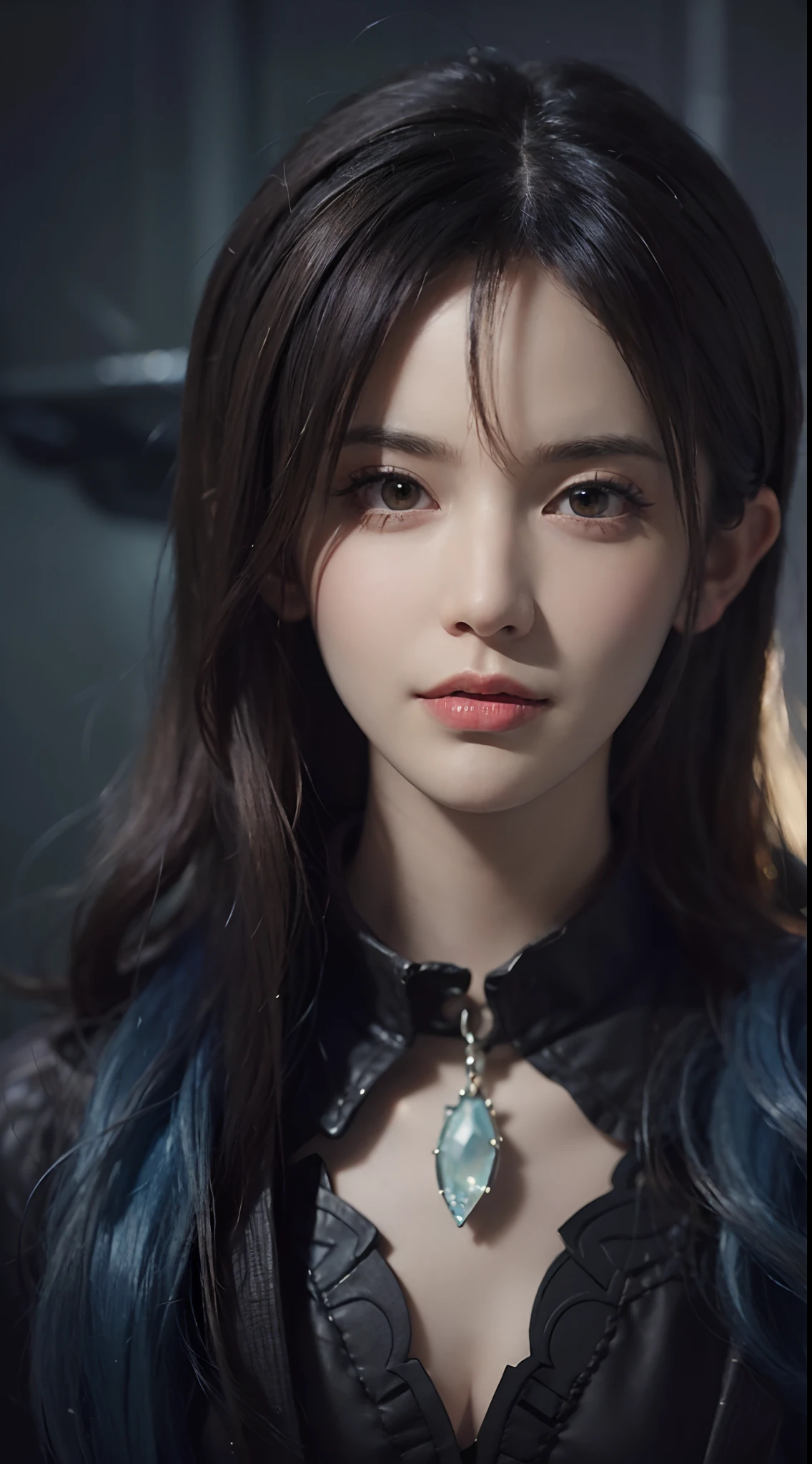 Hyperrealist portrait of female by david hockney and alphonse mucha,fantasy art, photo realistic, dynamic lighting, artstation, poster, volumetric lighting, very detailed faces, 4 k, award winning,, 1girl, in the dark, deep shadow, low key,cowboy shot,(official clothing:1.4) ,long hair,white hair,
