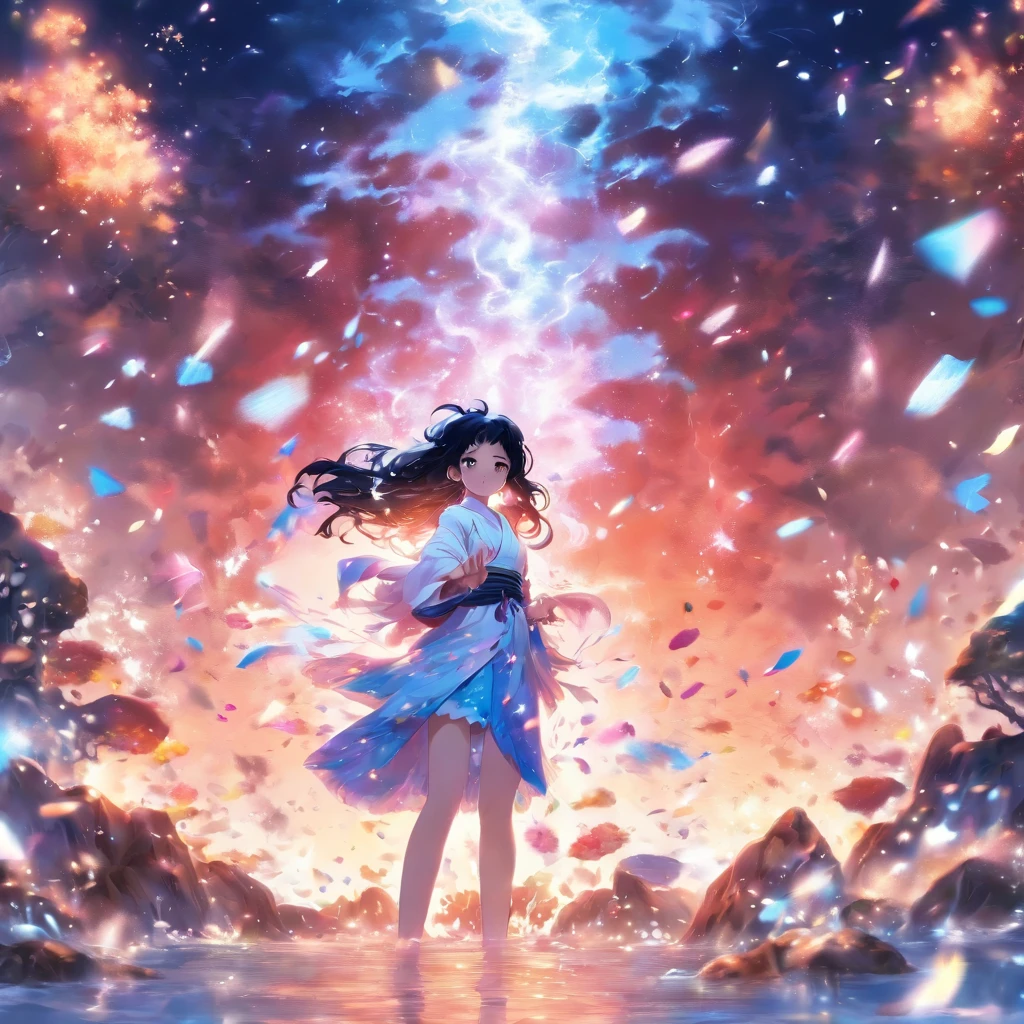 stechu,(white background:1.4), ((tachi-e)), original,(illustration:1.1),(best quality),(masterpiece:1.1),(extremely detailed CG unity 8k wallpaper:1.1), (colorful:0.9),(panorama shot:1.4),(solo:1.2), (ink splashing),(color splashing),((watercolor)), clear sharp focus,{ 1girl standing },((korean style )),flower background,outdoors,rocks, looking at viewer, make happy expressions,soft smile,pure,beautyfull detailed face and eyes,beautyfull intricacy clothing decorative pattern details, black hair,black eyes,colorwater