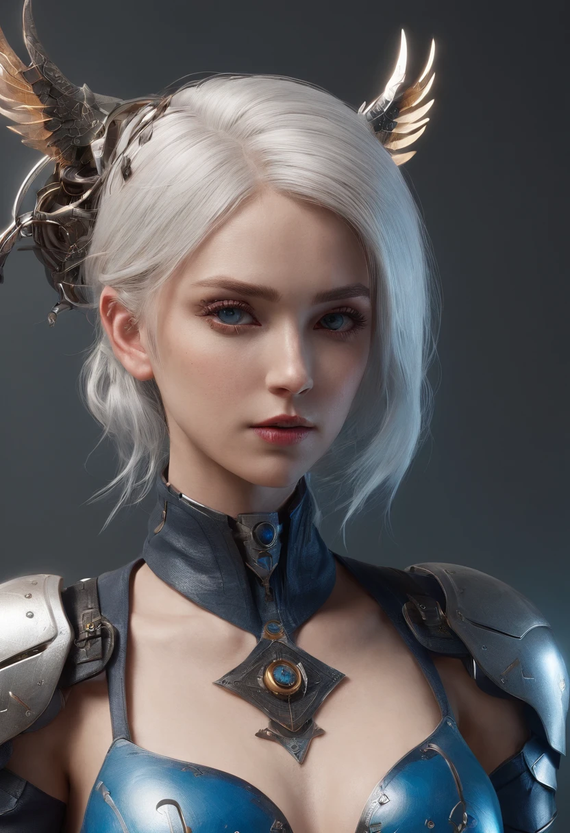 Cirilla Fiona Elen Riannon,Highest image quality,Outstanding details,超高分辨率,(Fidelity:1.4), Favor the details,closeup cleavage,bow and arrows,High-tech dragon knight mech,He has a delicate and beautiful face,((Blue-white flying semi-mechanical fuselage:1.8)),Raised sexy,frontage,cyber punk perssonage,Futuristic,mechanically aesthetic,Virtual Engine 5,Perfect detail rendering,rendering by octane,hyper HD