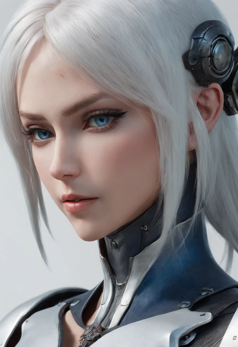 Cirilla Fiona Elen Riannon，Highest image quality，Outstanding details，超高分辨率，（Fidelity：1.4）, Favor the details，closeup cleavage，katana swords，High-tech dragon knight mech，He has a delicate and beautiful face，（（Blue-white flying semi-mechanical fuselage：1.8）），Raised sexy，frontage，cyber punk perssonage，Futuristic，mechanically aesthetic，Virtual Engine 5，Perfect detail rendering，rendering by octane，hyper HD