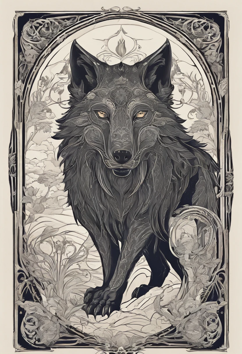 werewolf gigantic black humanoid wolf.