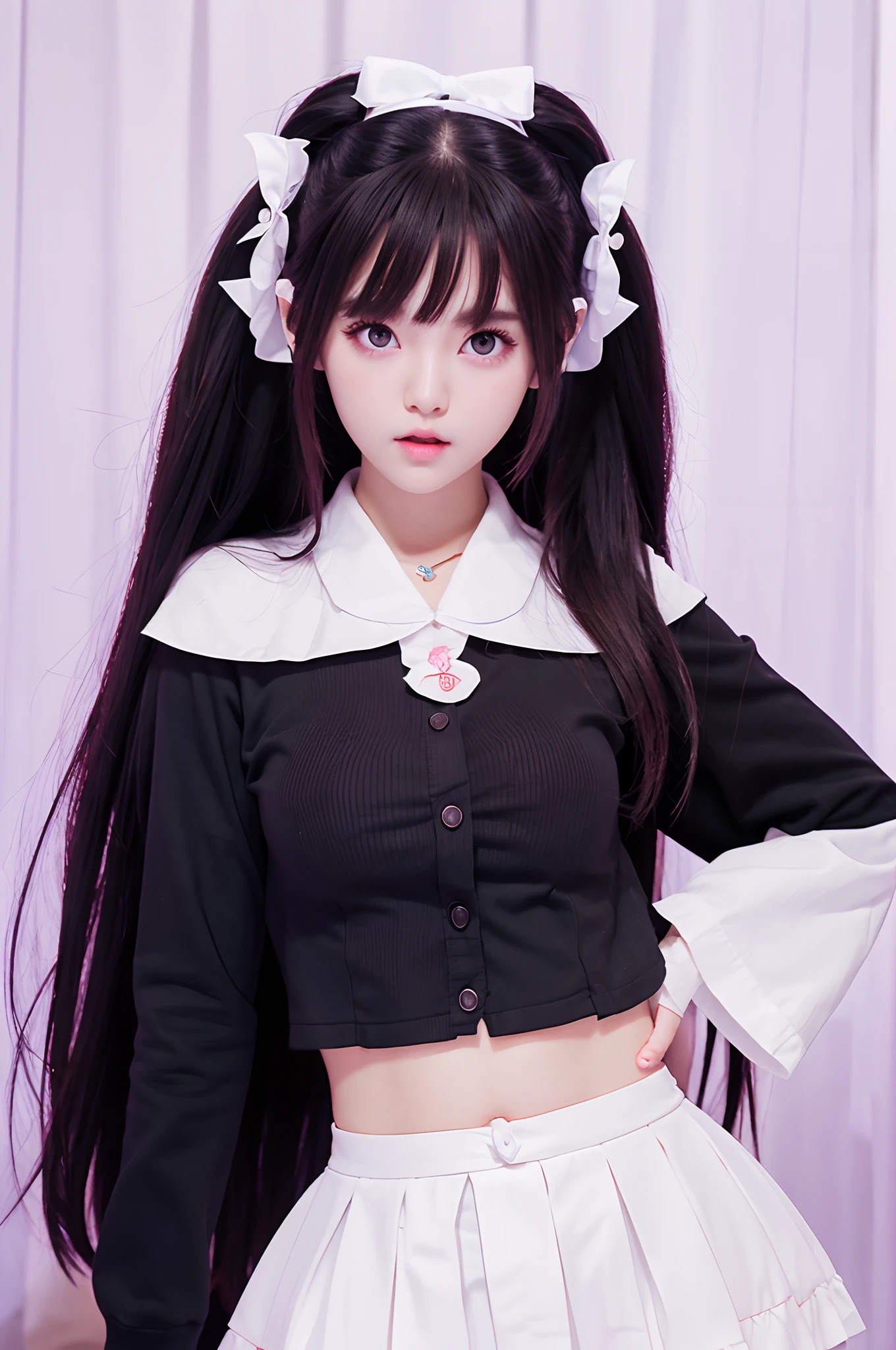 portrait of a girl, bust shot,round pupils,super big eyes,(ulzzang-6500-v1.3,pureeroface_v1,octane render)