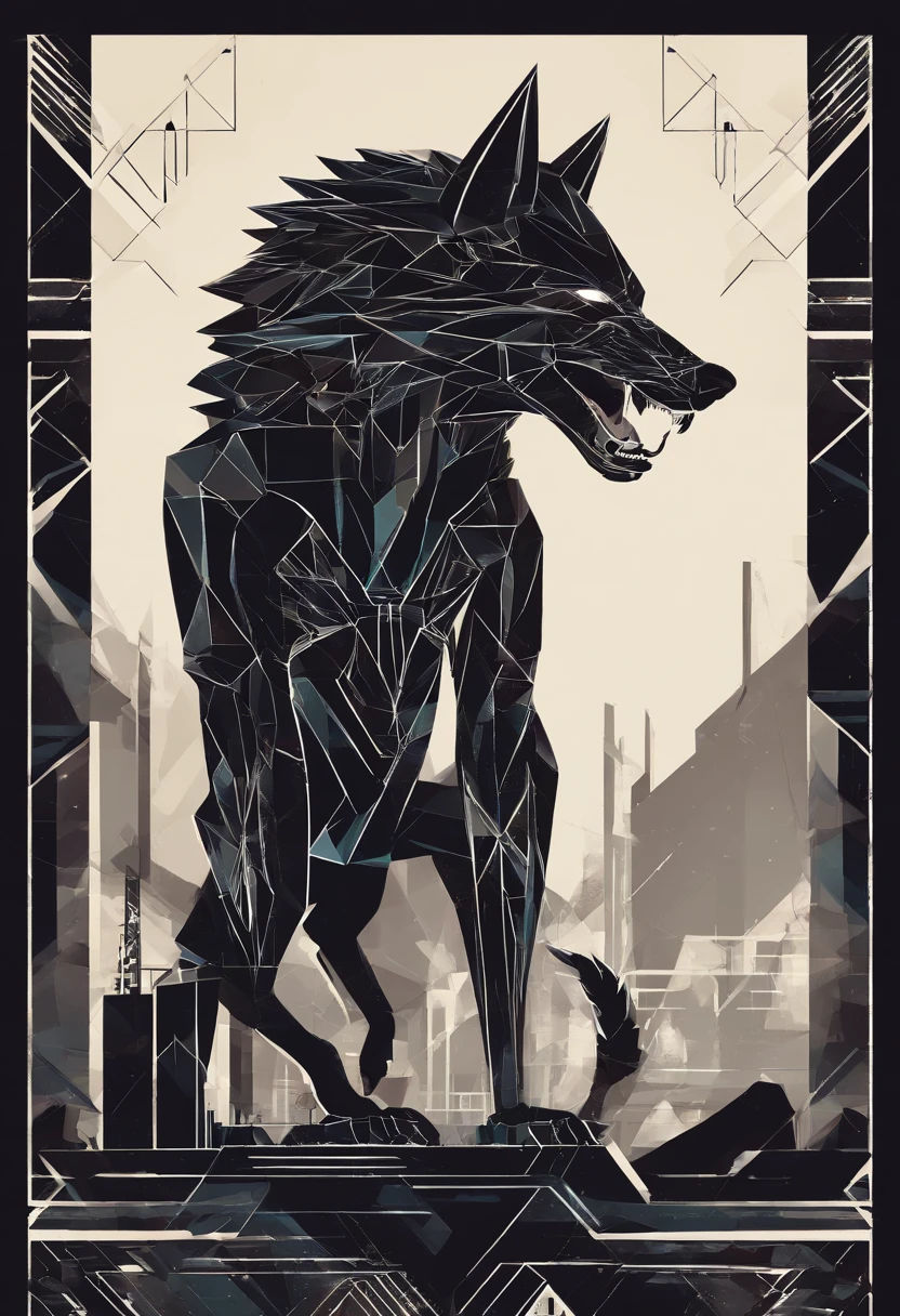 werewolf gigantic black humanoid wolf.