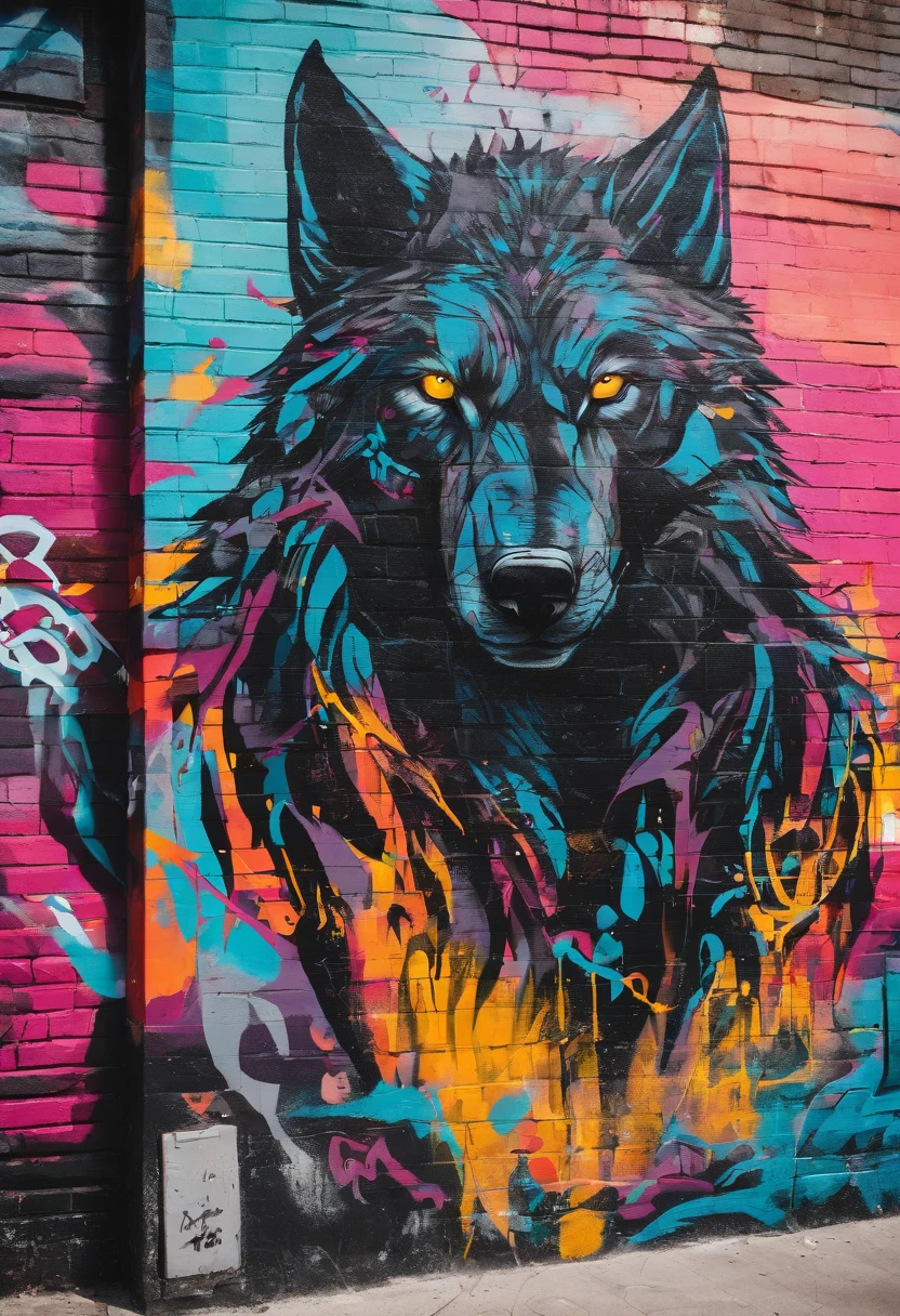 werewolf gigantic black humanoid wolf.